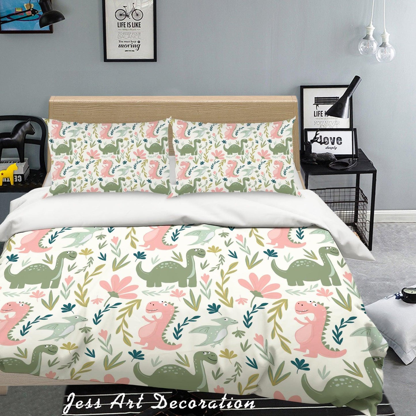 3D Cartoon Dinosaur Quilt Cover Set Bedding Set Pillowcases 35