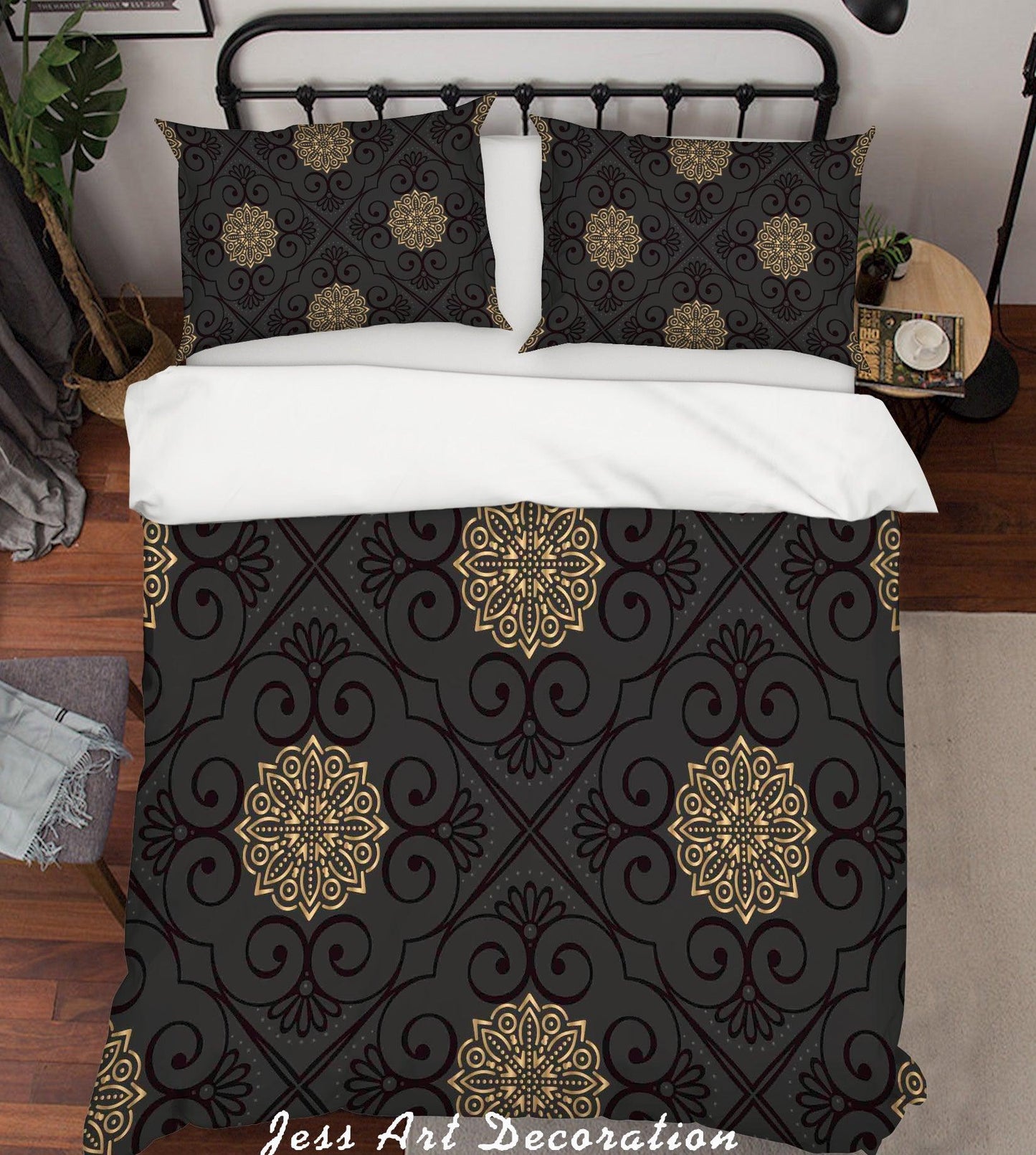 3D Black White Plates Pattern Quilt Cover Set Bedding Set Pillowcases 392