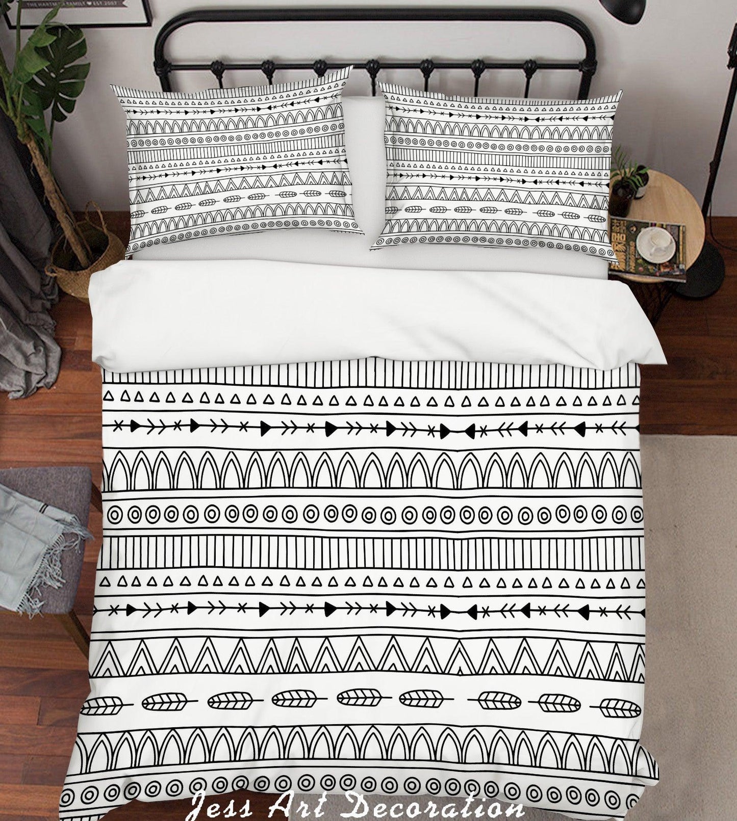 3D Black White Stripes Background Quilt Cover Set Bedding Set Pillowcases 136