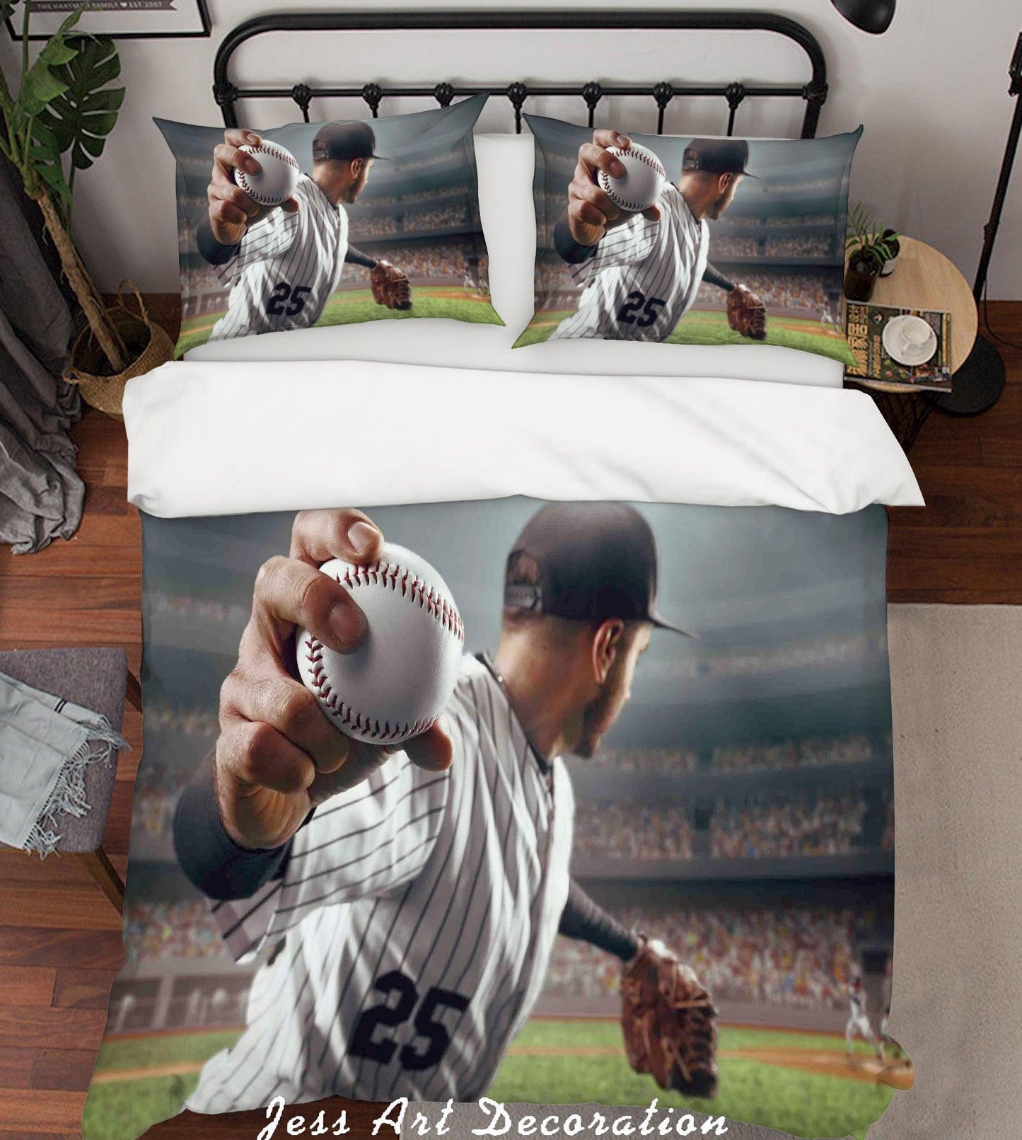 3D Baseball Sport Quilt Cover Set Bedding Set Pillowcases 76