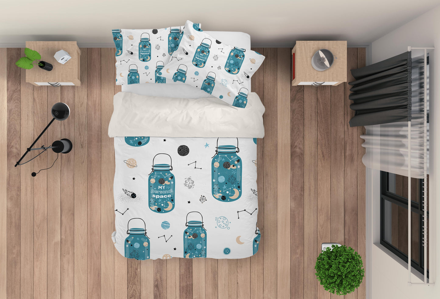 3D Cartoon Blue Bottle Quilt Cover Set Bedding Set Pillowcases 31