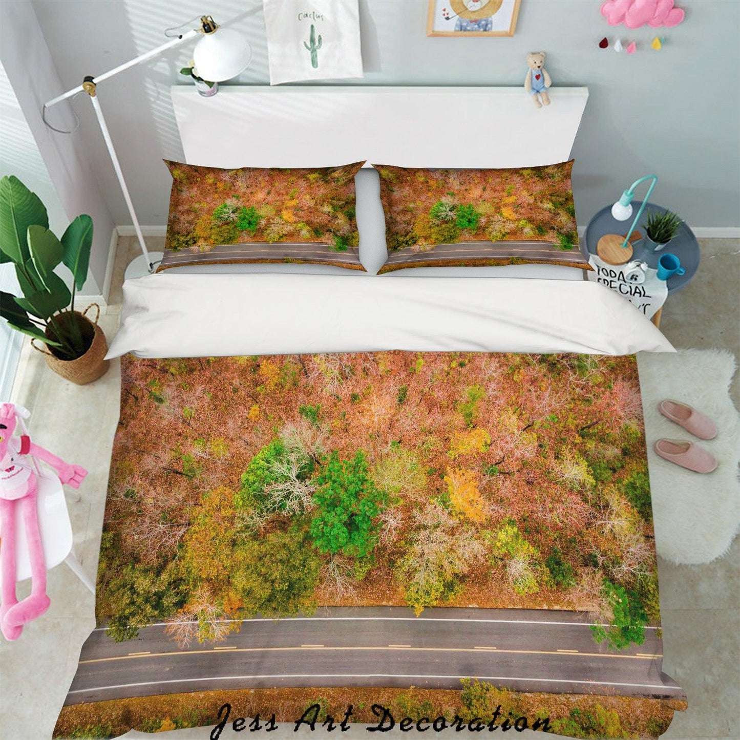 3D Autumn Forest Quilt Cover Set Bedding Set Pillowcases 28