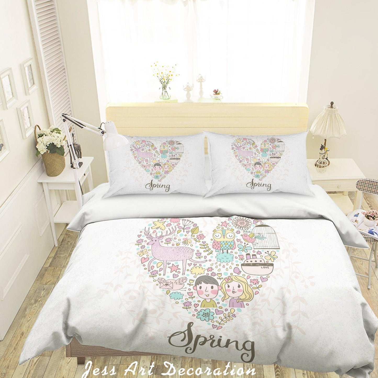 3D Cartoon Love Flower Quilt Cover Set Bedding Set Pillowcases 67