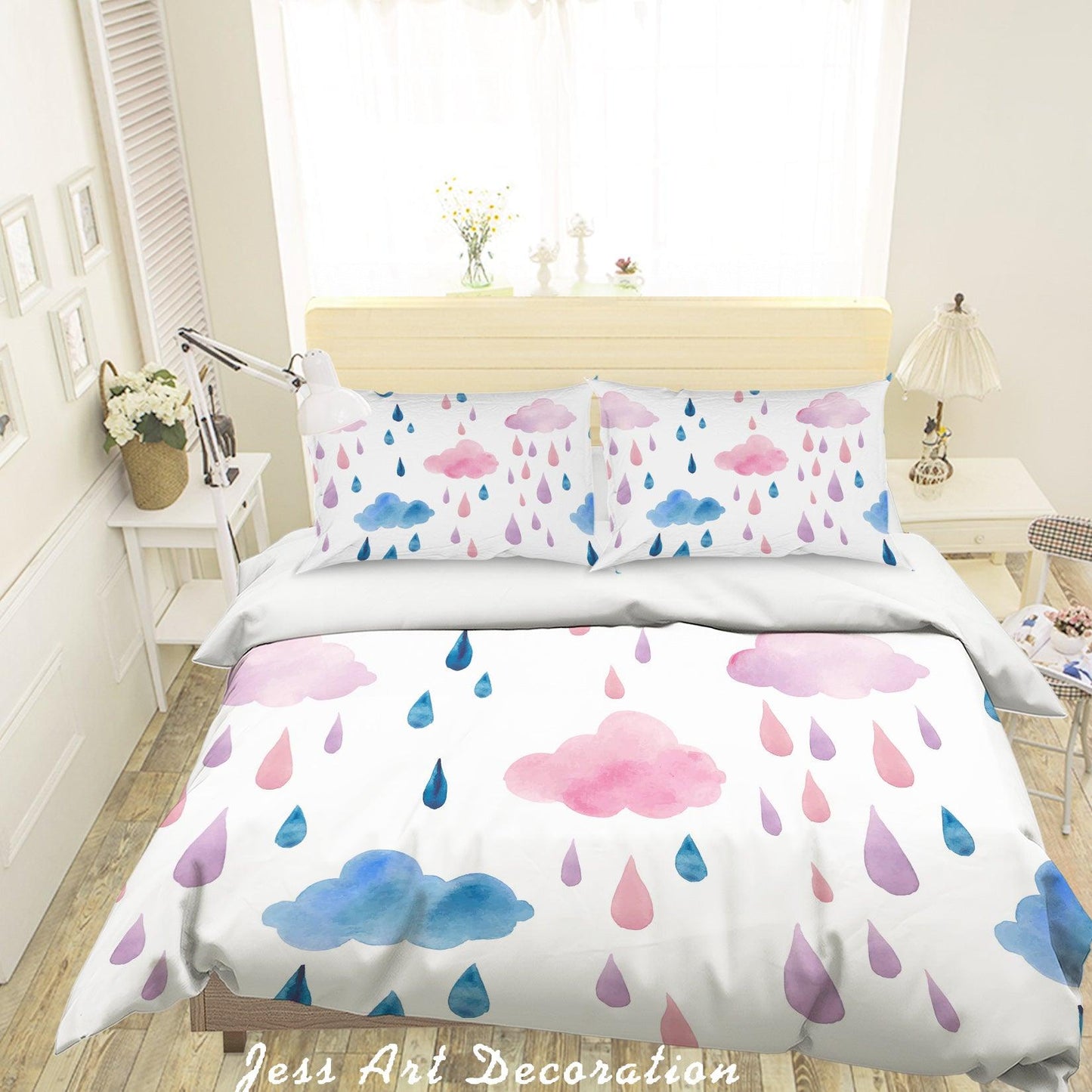 3D Cartoon Cloud Quilt Cover Set Bedding Set Pillowcases 84