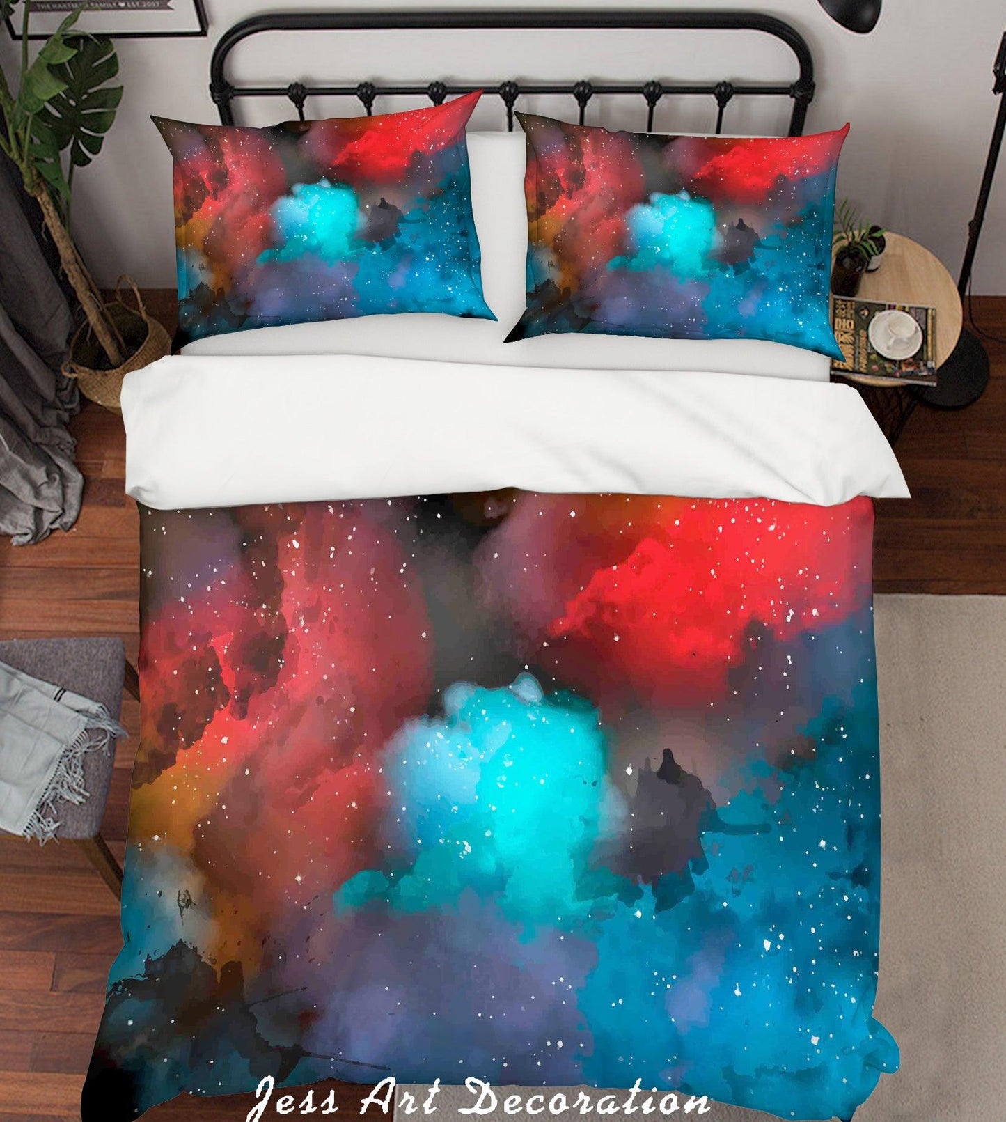 3D Blue Red Smoke Quilt Cover Set Bedding Set Pillowcases 176