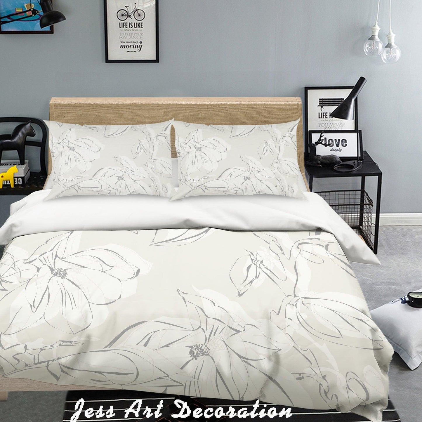 3D Black White Pattern Quilt Cover Set Bedding Set Pillowcases 123