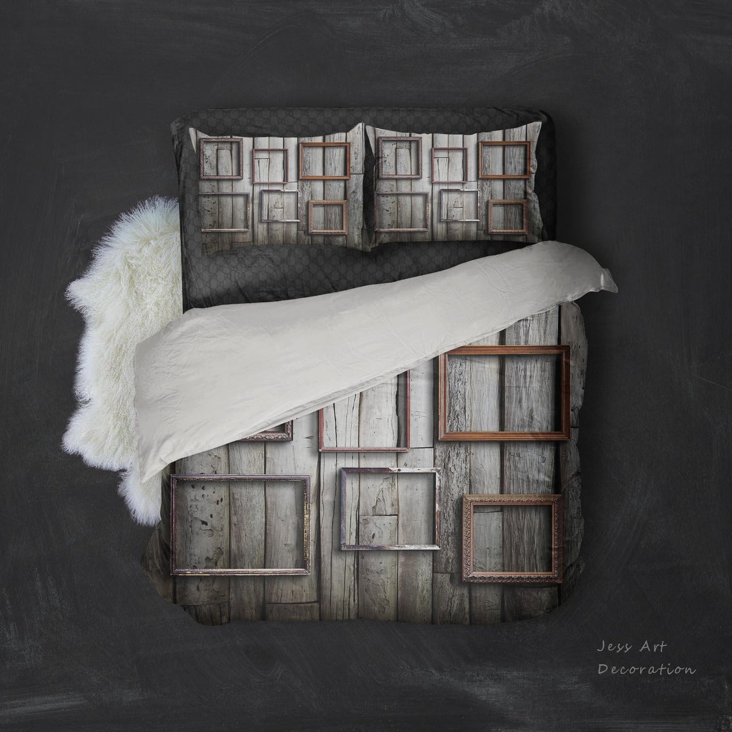 3D Board Frame Quilt Cover Set Bedding Set Pillowcases 04