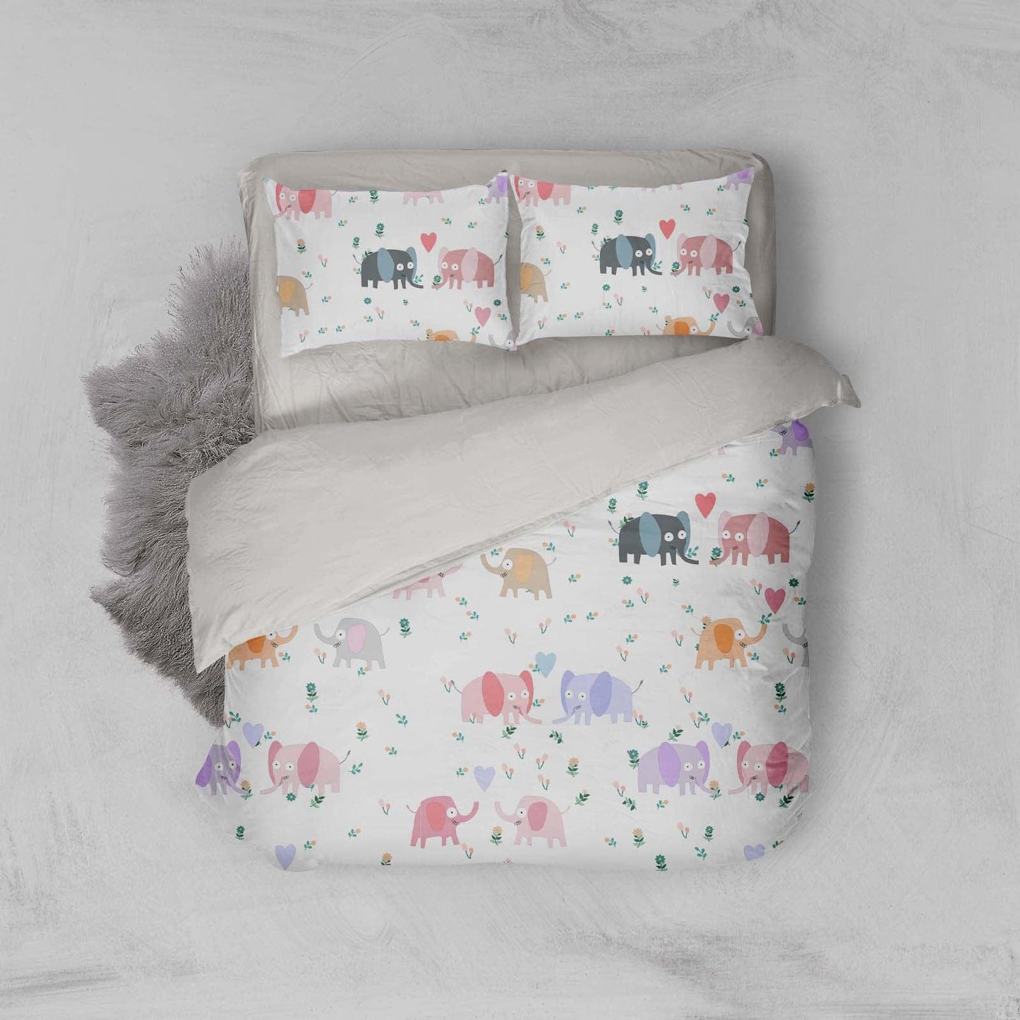 3D Cartoon Colorful Elephant Animal Quilt Cover Set Bedding Set Duvet Cover Pillowcases LXL