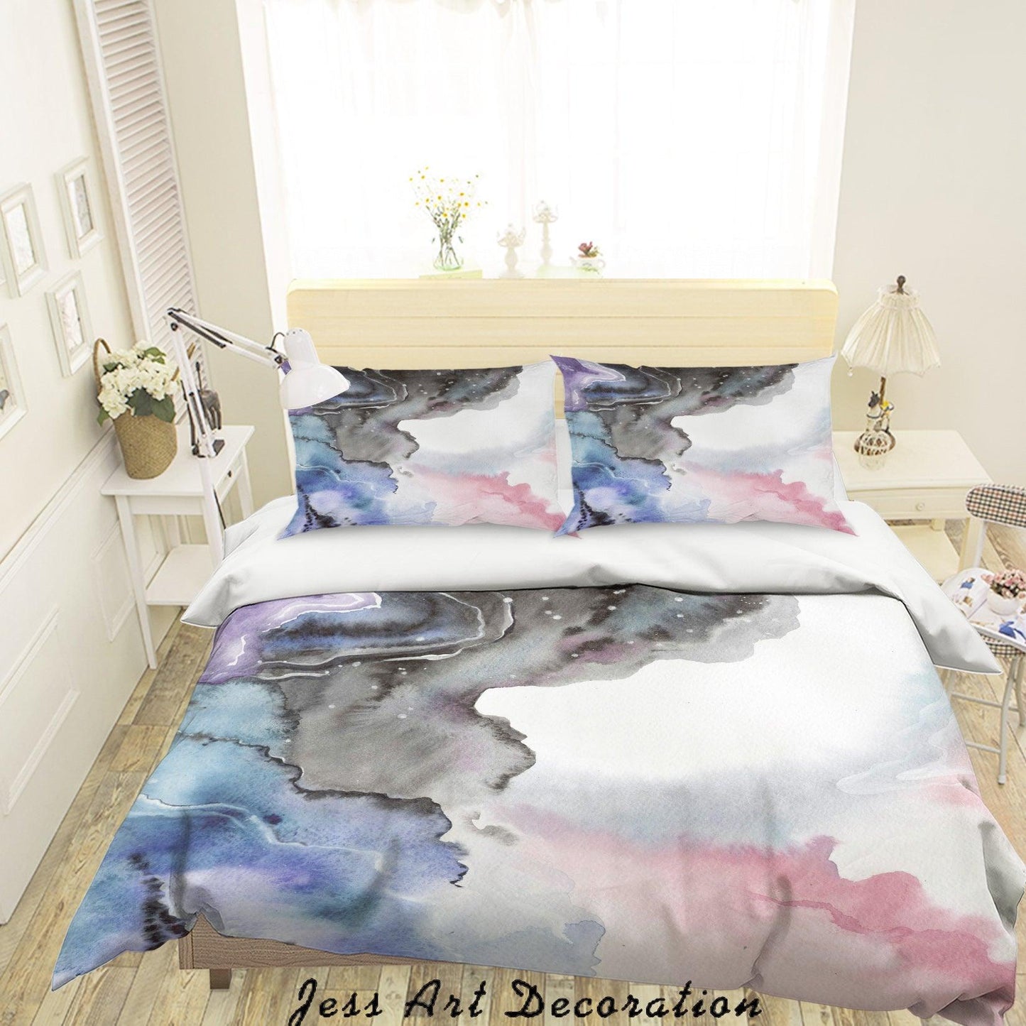 3D Abstract Watercolor Painting Quilt Cover Set Bedding Set Pillowcases 58