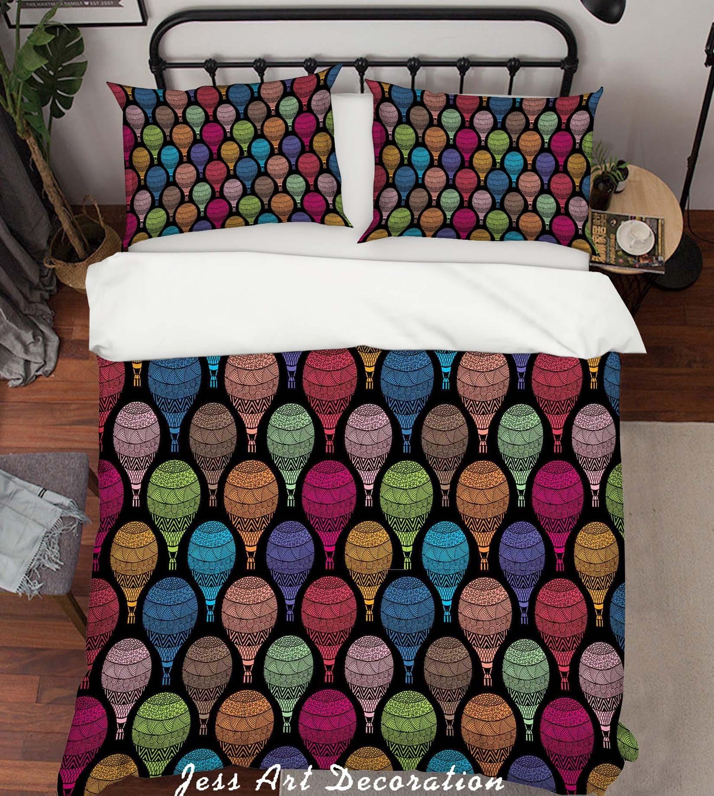 3D Cartoon Hot Air Balloon Quilt Cover Set Bedding Set Duvet Cover Pillowcases WJ 6817