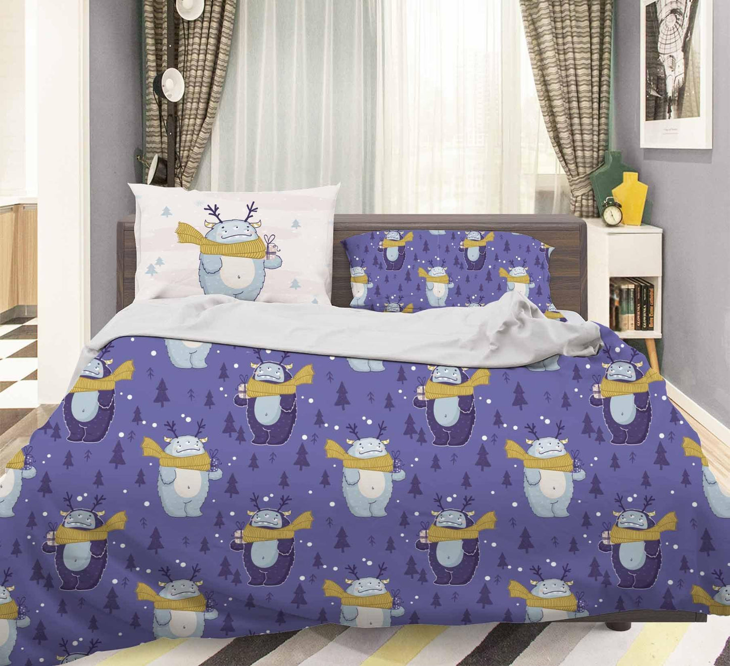 3D Cartoon Monster Quilt Cover Set Bedding Set Pillowcases 88