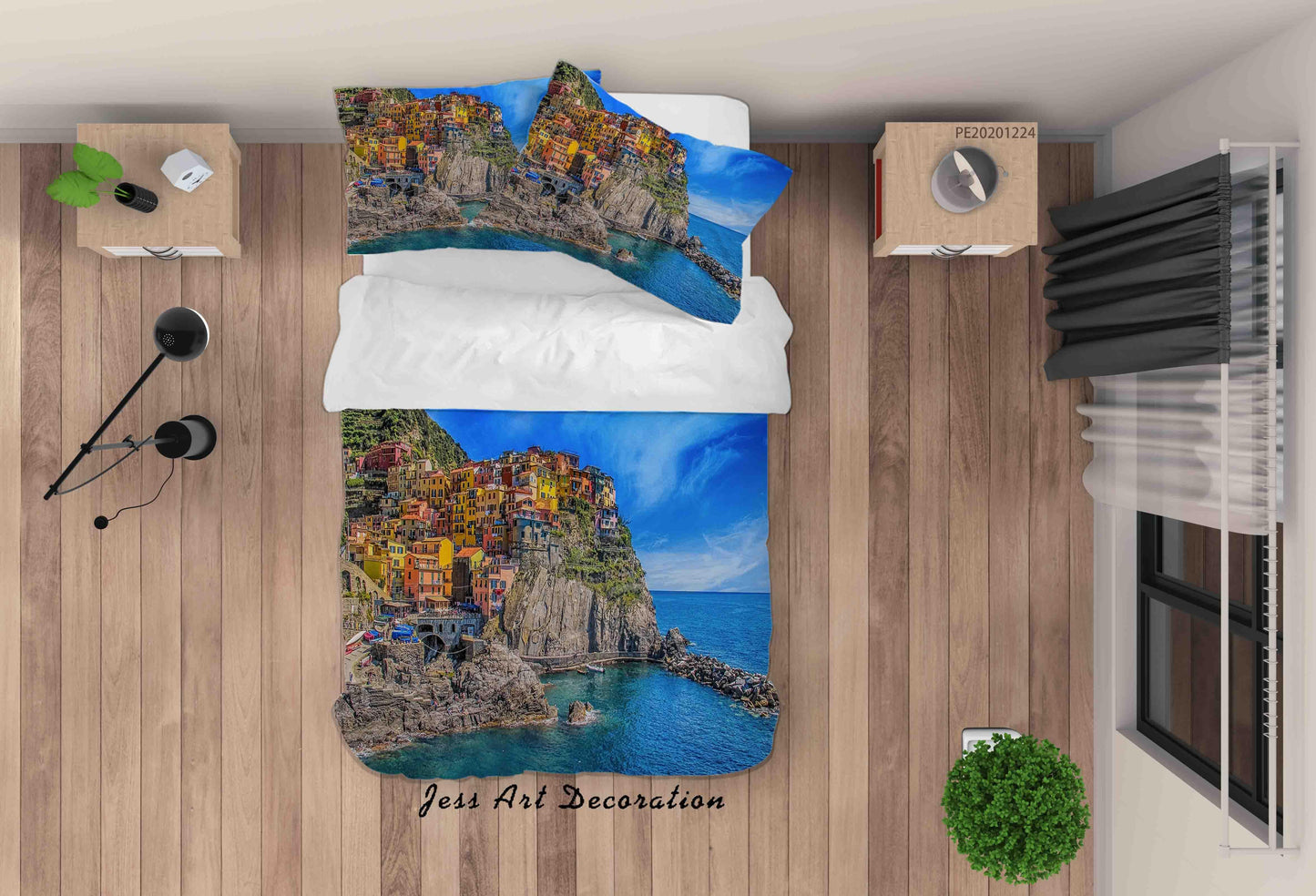3D Blue Sky Mountain Sea Landscape Quilt Cover Set Bedding Set Duvet Cover Pillowcases 144 LQH