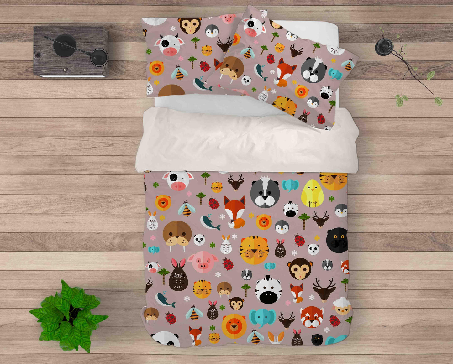 3D Cartoon Colorful Monkey Tiger Animal Quilt Cover Set Bedding Set Duvet Cover Pillowcases LXL