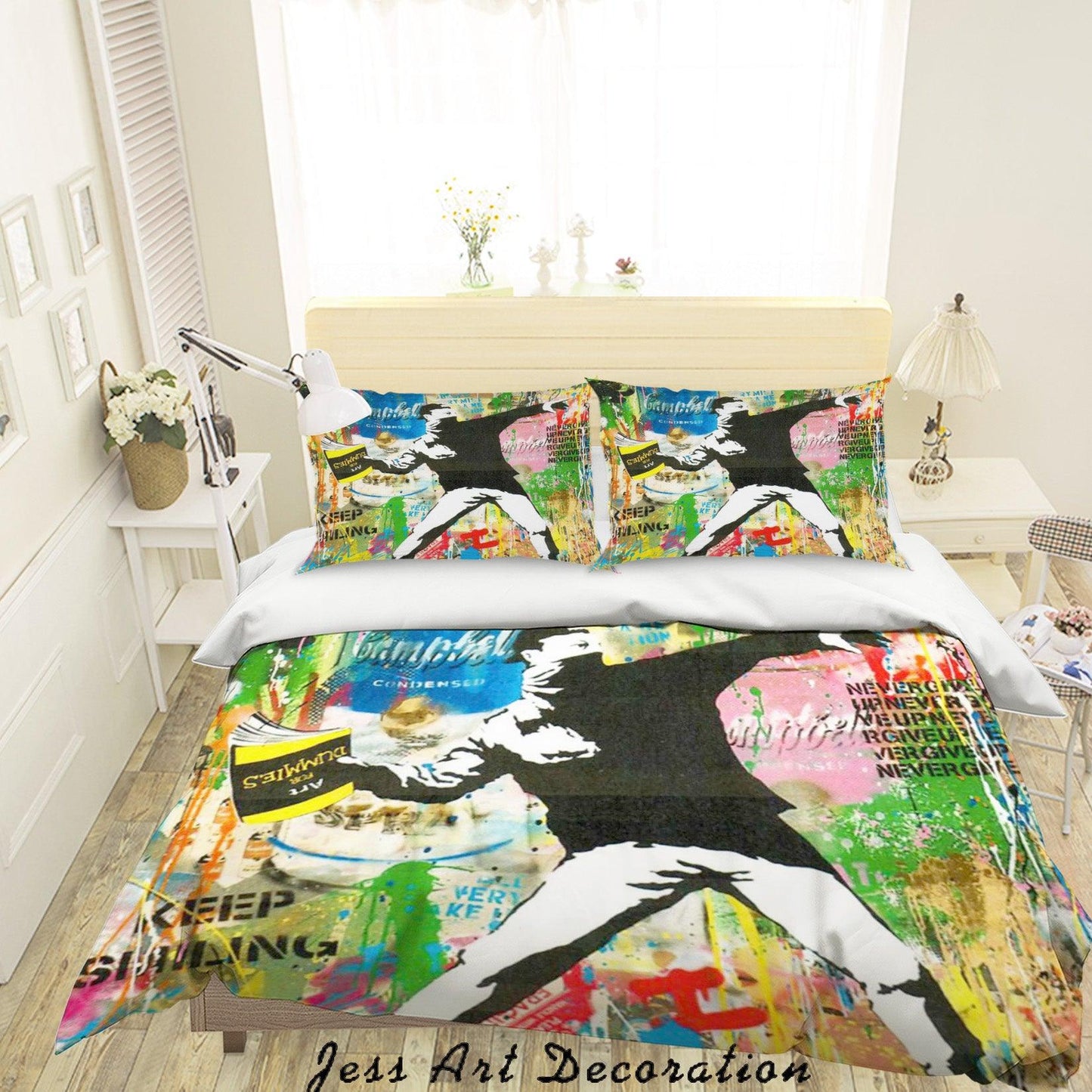 3D Banksy Thrower Quilt Cover Set Bedding Set Duvet Cover Pillowcases ZY D82