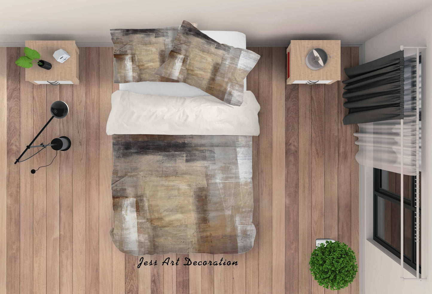 3D Abstract Light Color Oil Painting Quilt Cover Set Bedding Set Pillowcasesn 74