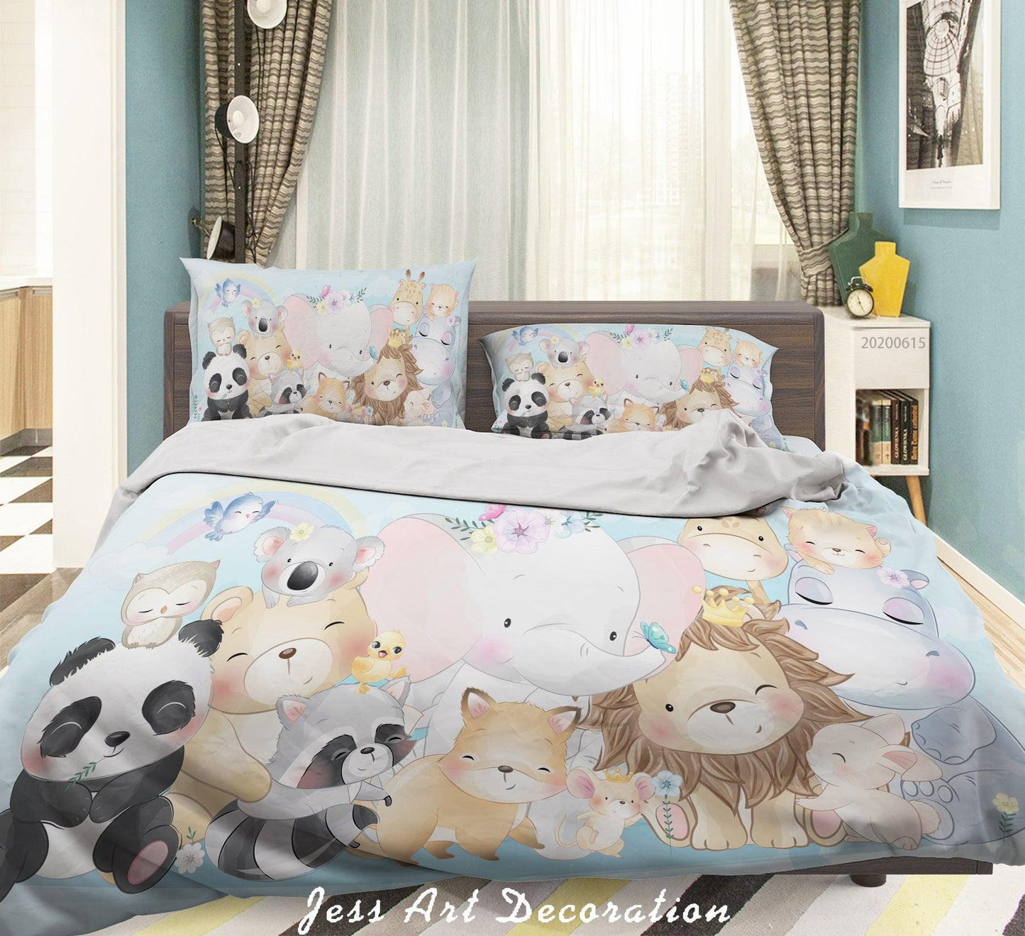 3D Cartoon Animal Quilt Cover Set Bedding Set Duvet Cover Pillowcases SF21