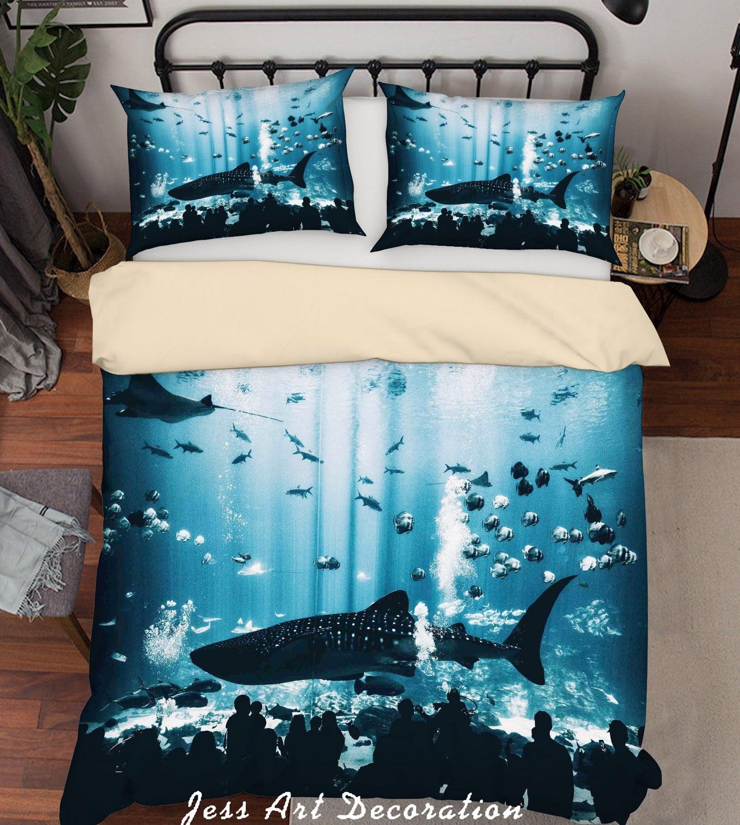 3D Aquarium Shark Quilt Cover Set Bedding Set Duvet Cover Pillowcases A109 LQH