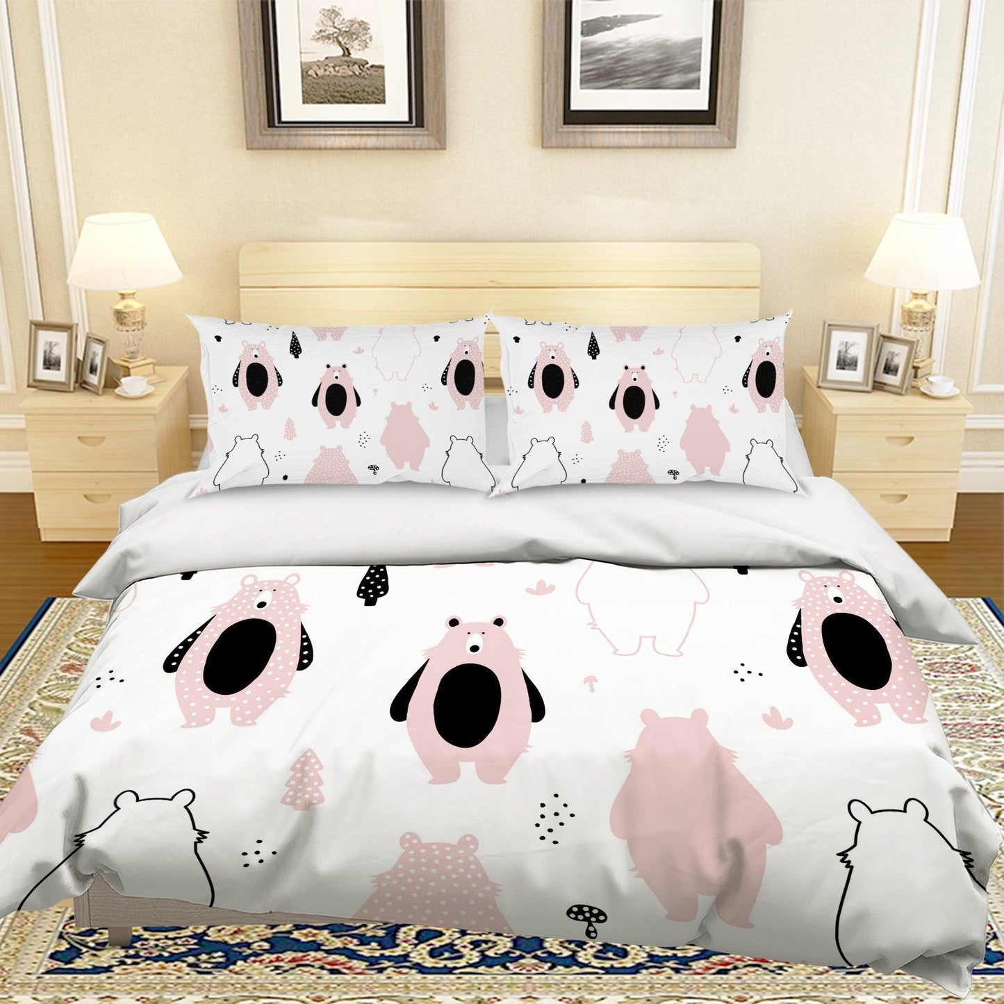 3D Cartoon Bear Quilt Cover Set Bedding Set Pillowcases 99