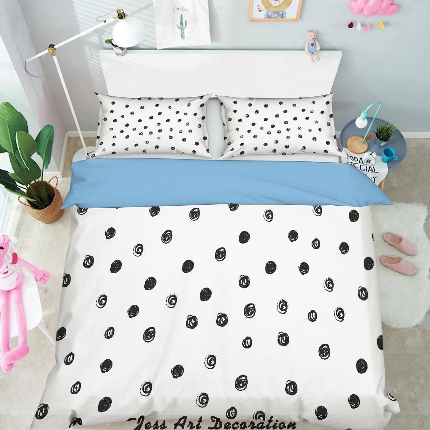 3D Black White Speckle Pattern Quilt Cover Set Bedding Set Pillowcases 157