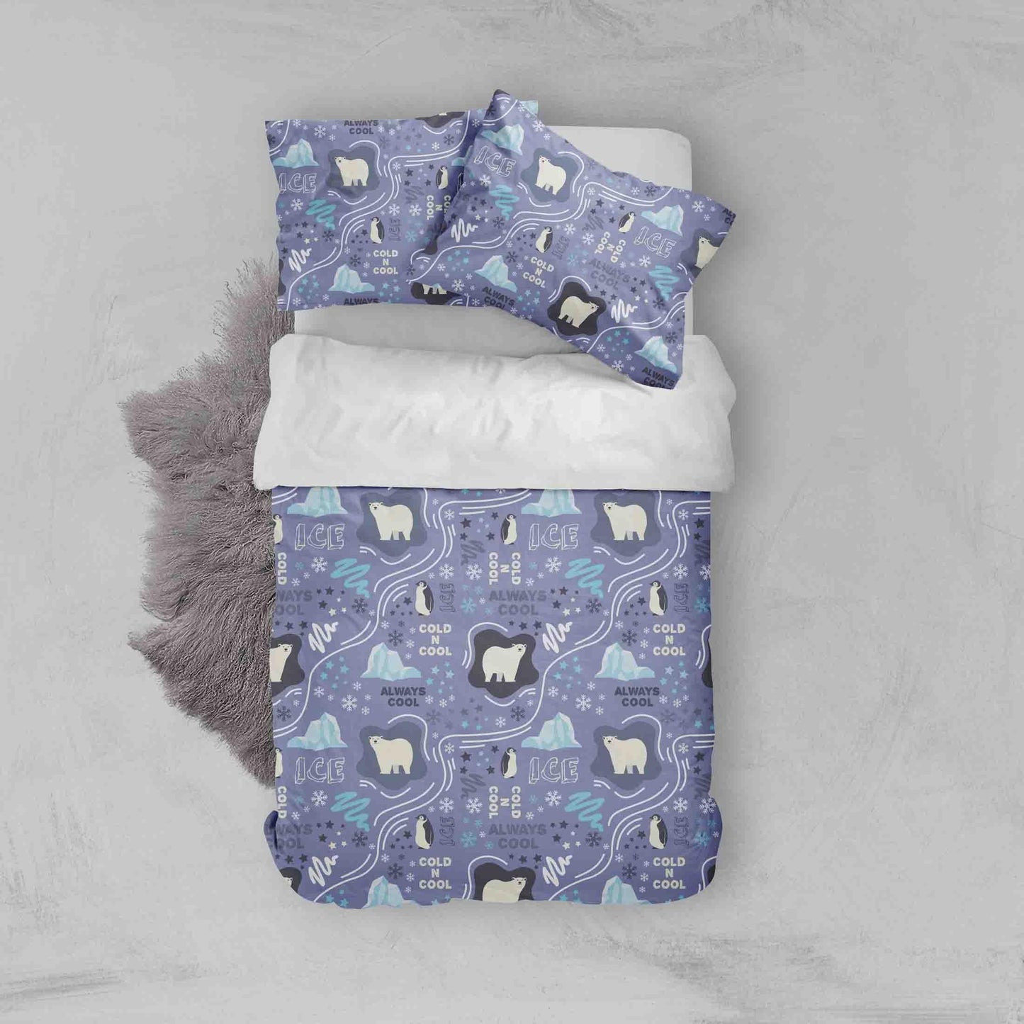 3D Cartoon Ice Mountain Polar Bear Pattern Quilt Cover Set Bedding Set Duvet Cover Pillowcases LXL