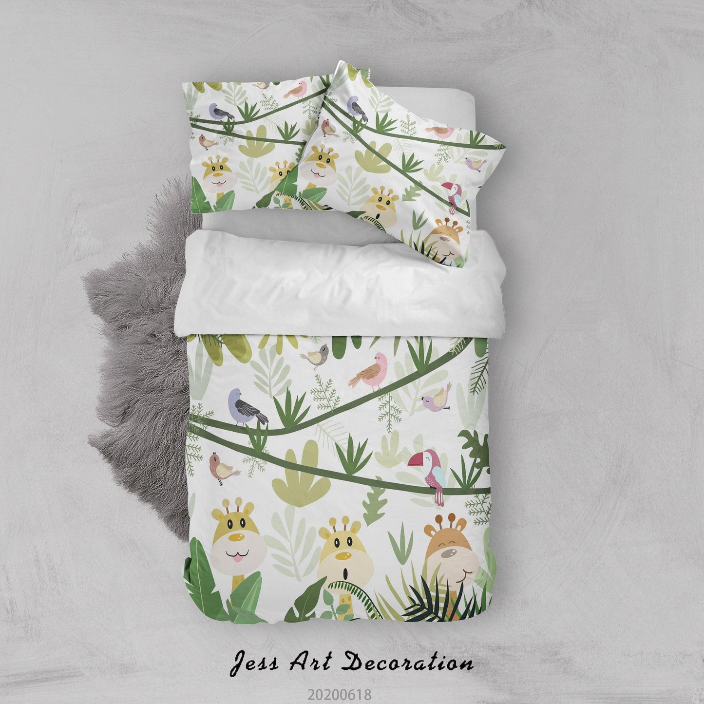 3D Cartoon Animal Plants Quilt Cover Set Bedding Set Duvet Cover Pillowcases SF31