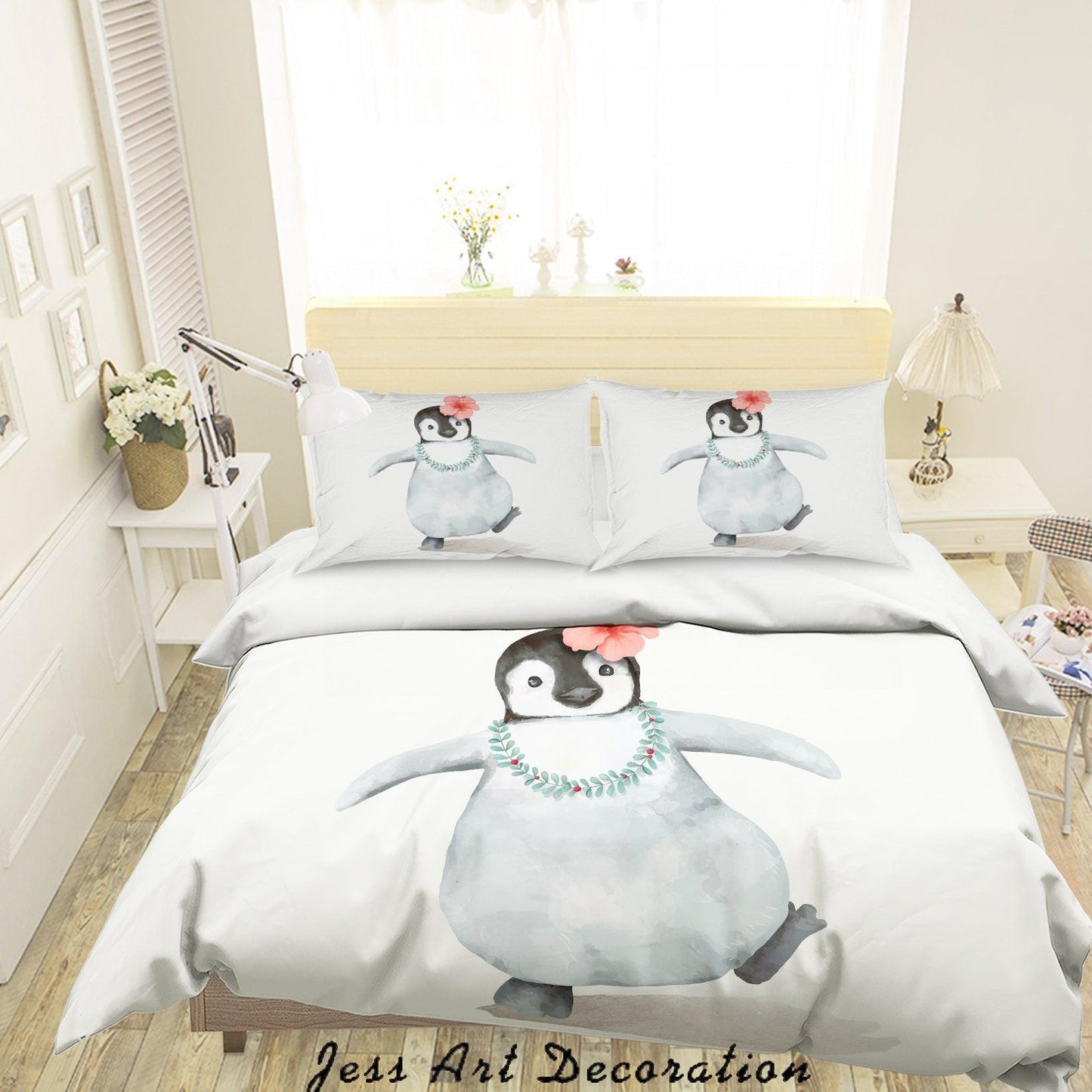 3D Baby Penguine Quilt Cover Set Bedding Set Pillowcases 100