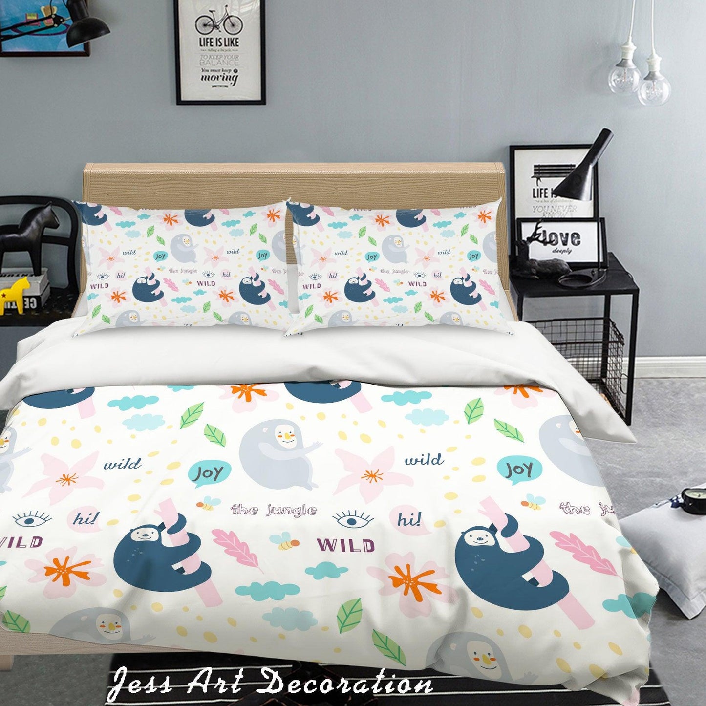 3D Cartoon Animals Quilt Cover Set Bedding Set Pillowcases 11