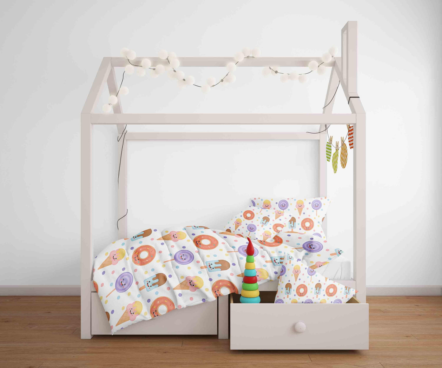 3D Cartoon Doughnut Lollipop Ice Lolly Popsicle Quilt Cover Set Bedding Set Pillowcases 54