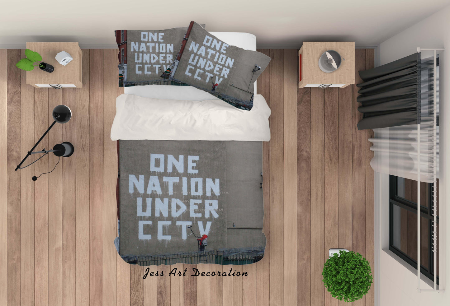 3D Banksy White Letter Boy Quilt Cover Set Bedding Set Duvet Cover Pillowcases ZY D44