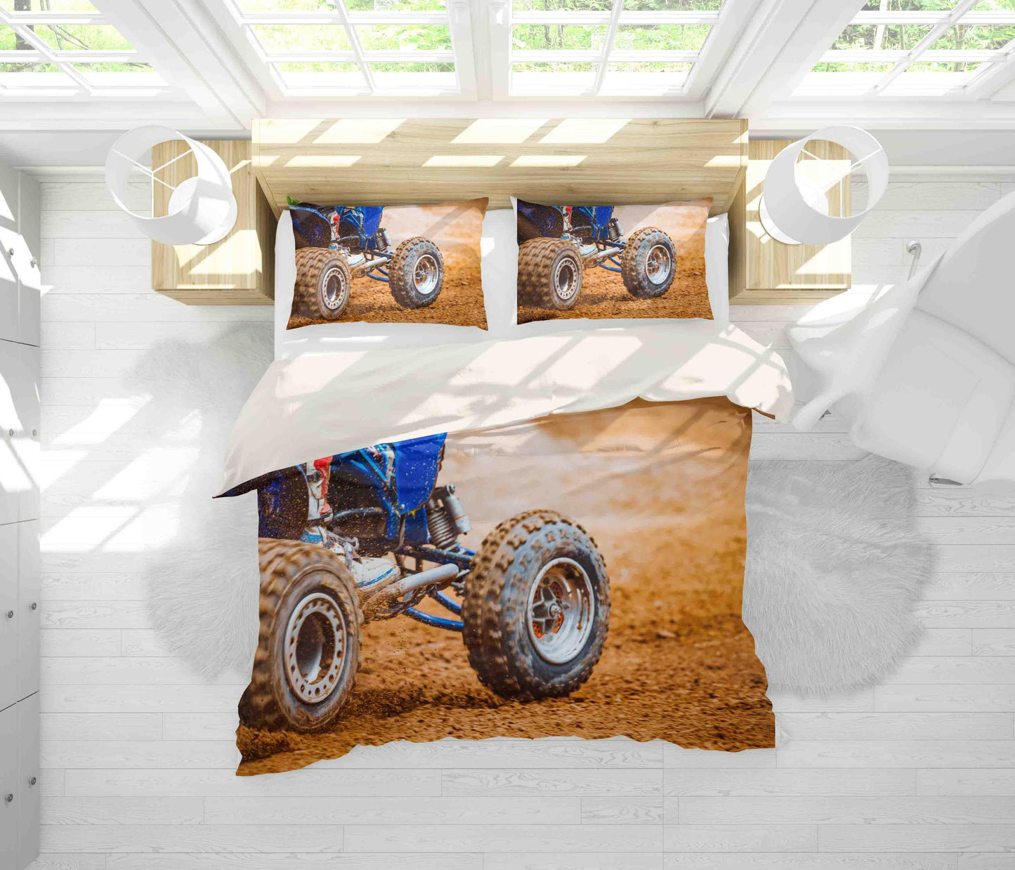 3D Big Feet Truck Quilt Cover Set Bedding Set Pillowcases A199 LQH