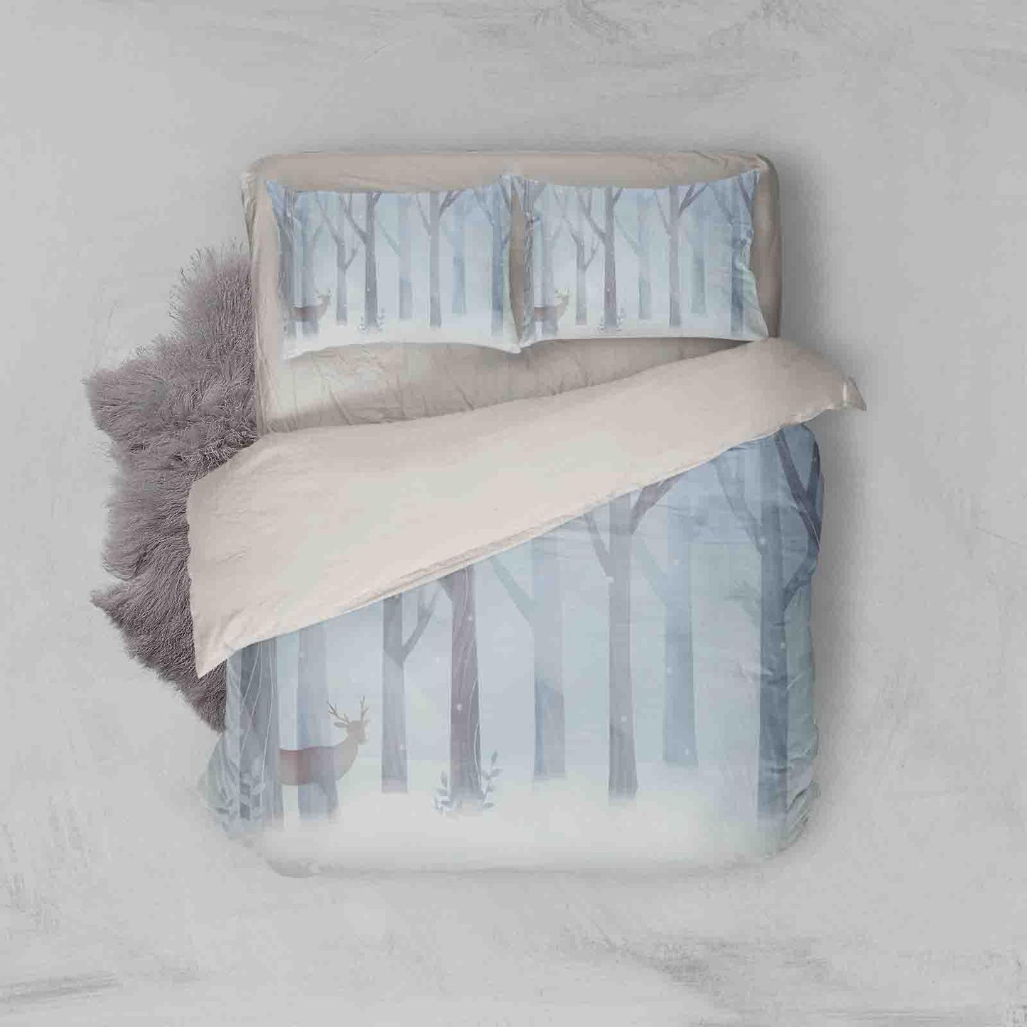 3D Blue Forest Elk Quilt Cover Set Bedding Set Pillowcases 109