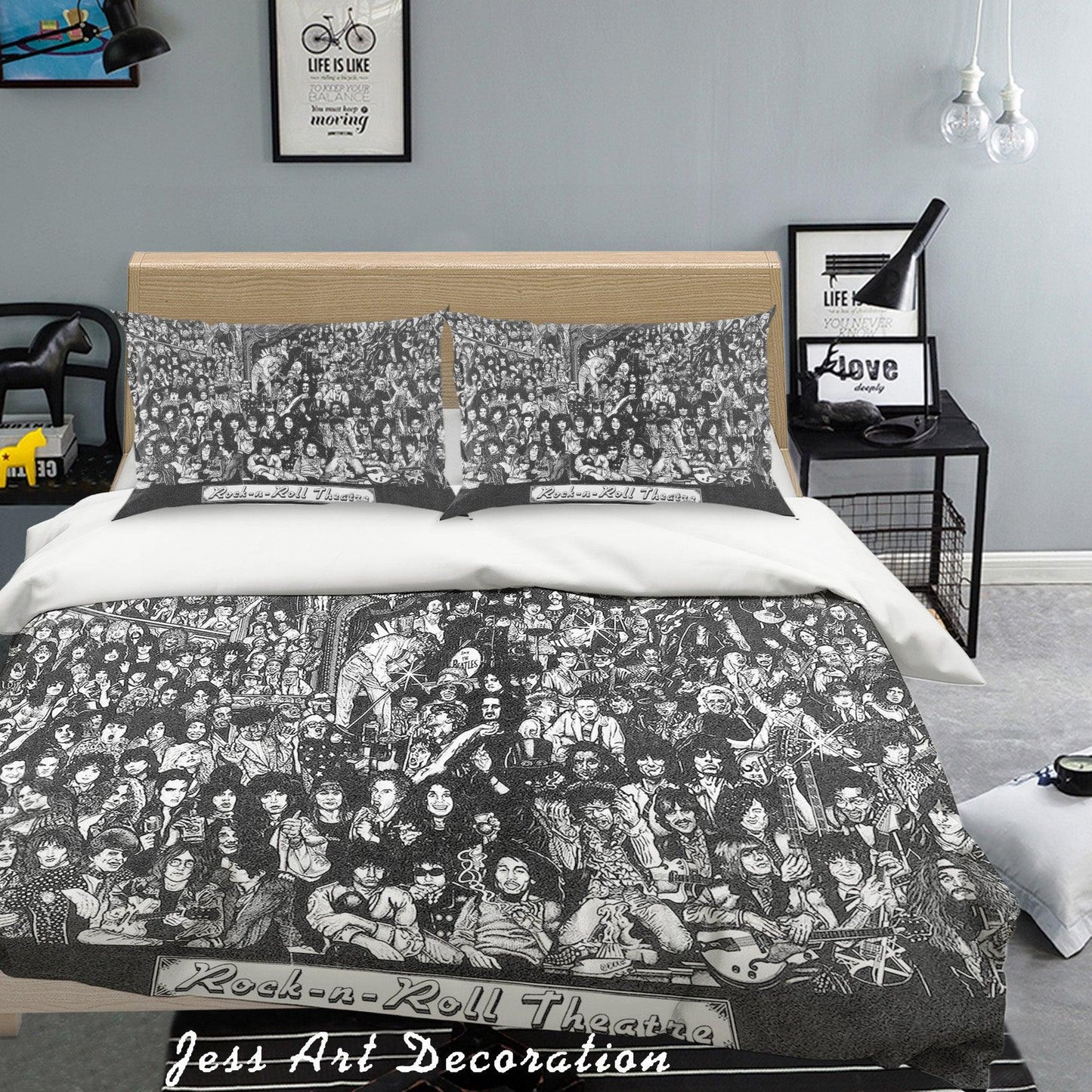 3D Band Rock N Roll Quilt Cover Set Bedding Set Pillowcases 74