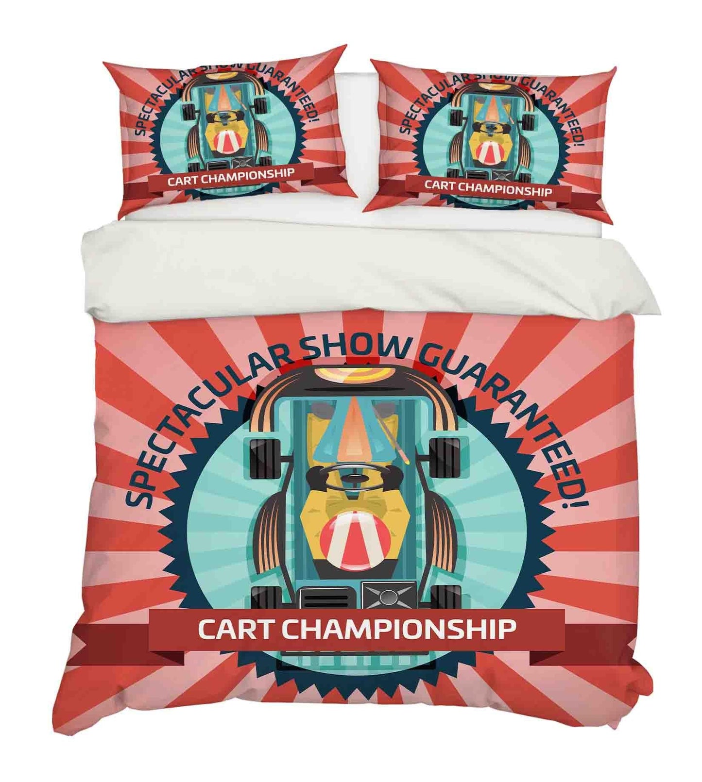 3D Car Championship Red Quilt Cover Set Bedding Set Pillowcases LQH A011