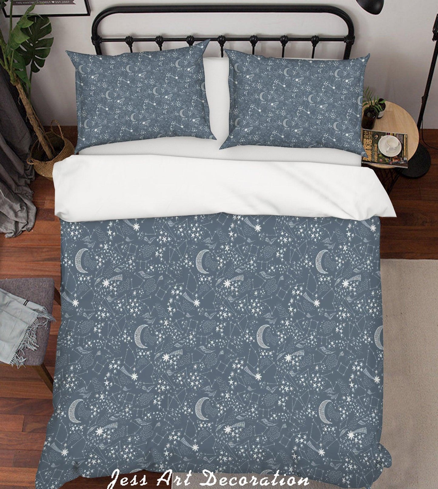3D Abstract Moon Star Pattern Quilt Cover Set Bedding Set Duvet Cover Pillowcases WJ 6874