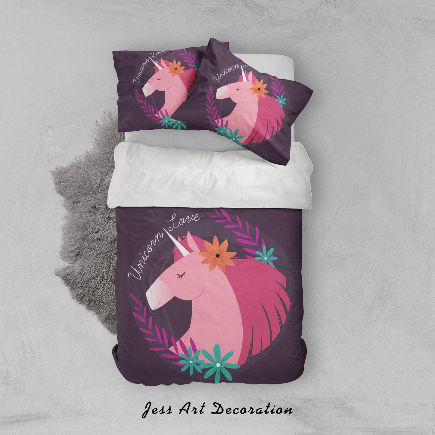 3D Black Unicorn Quilt Cover Set Bedding Set Pillowcases 23