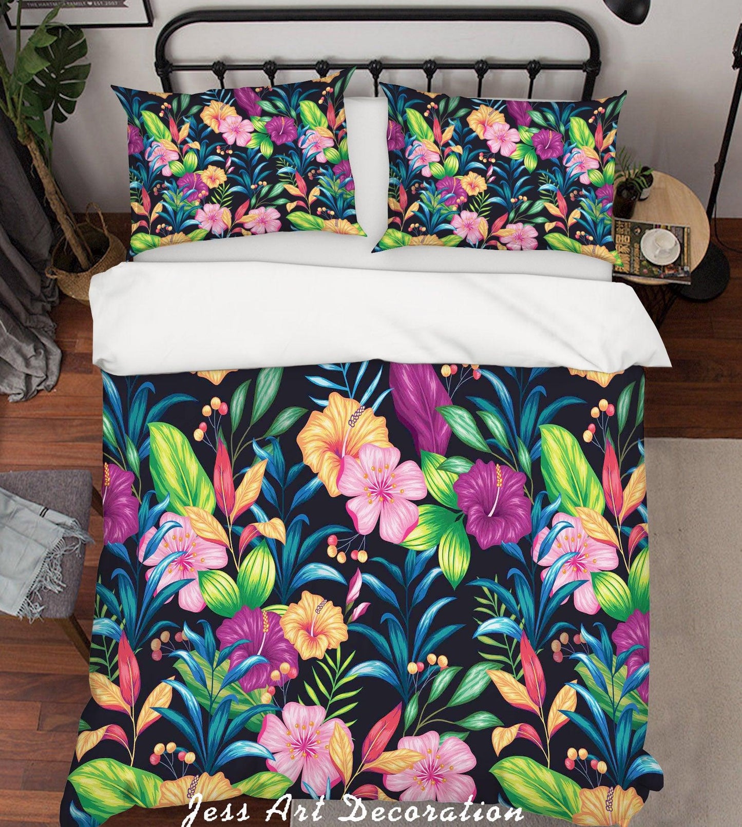 3D Bright-Colored Flowers Quilt Cover Set Bedding Set Pillowcases 34