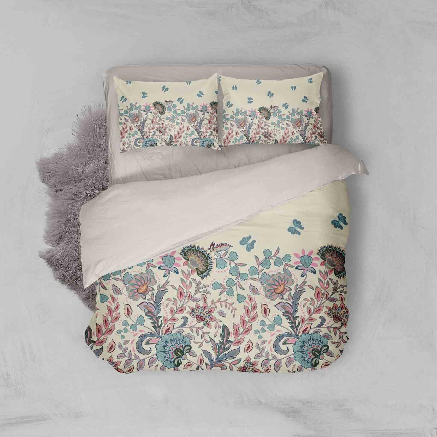 3D Blue Leaves Flowers Quilt Cover Set Bedding Set Pillowcases 61