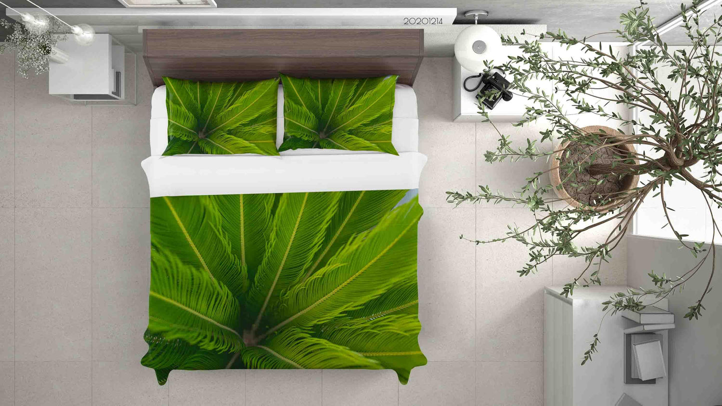 3D Botanical Green Leaves Plant Quilt Cover Set Bedding Set Duvet Cover Pillowcases LXL