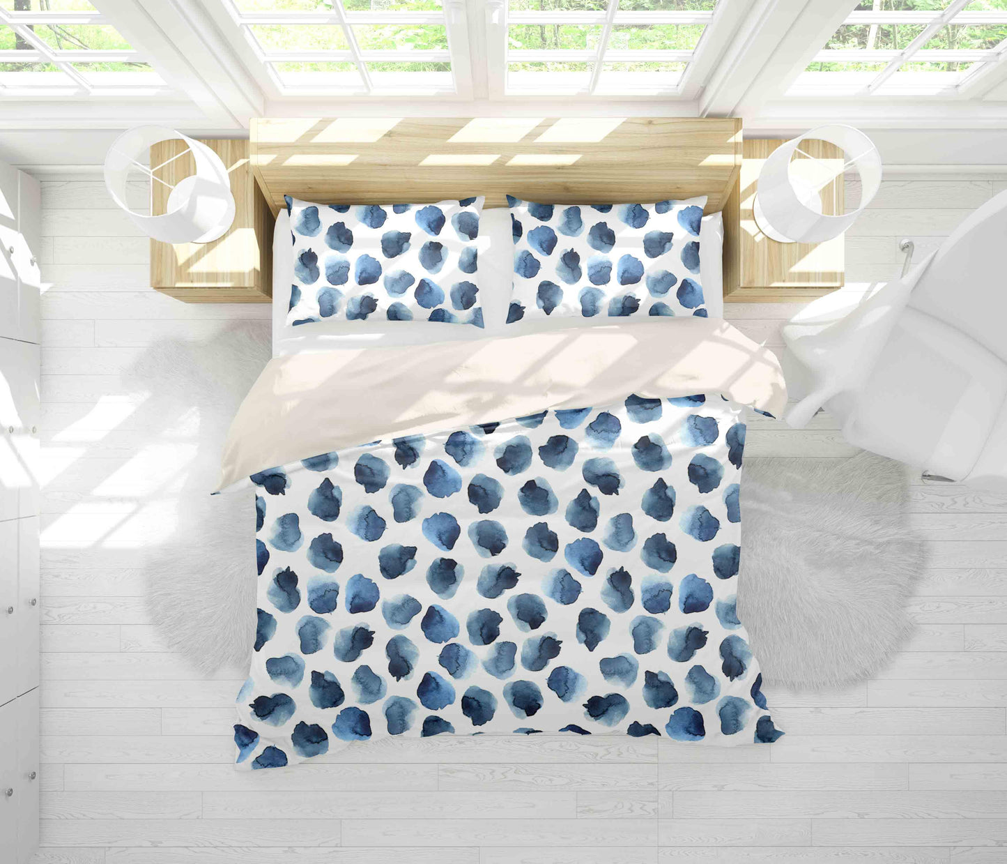 3D Blue Petals Quilt Cover Set Bedding Set Pillowcases 52