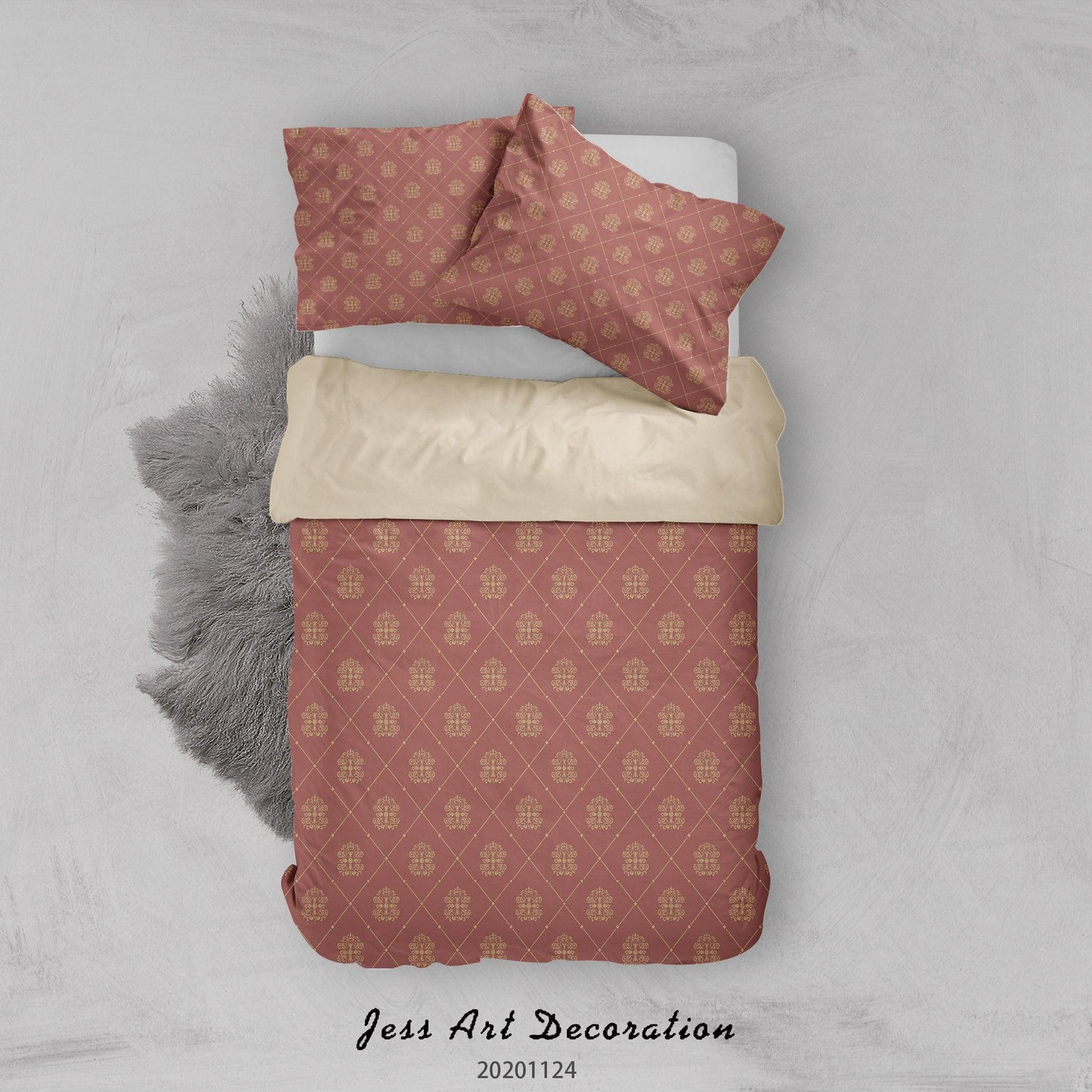 3D Abstract Classic Pattern Red Quilt Cover Set Bedding Set Duvet Cover Pillowcases LXL