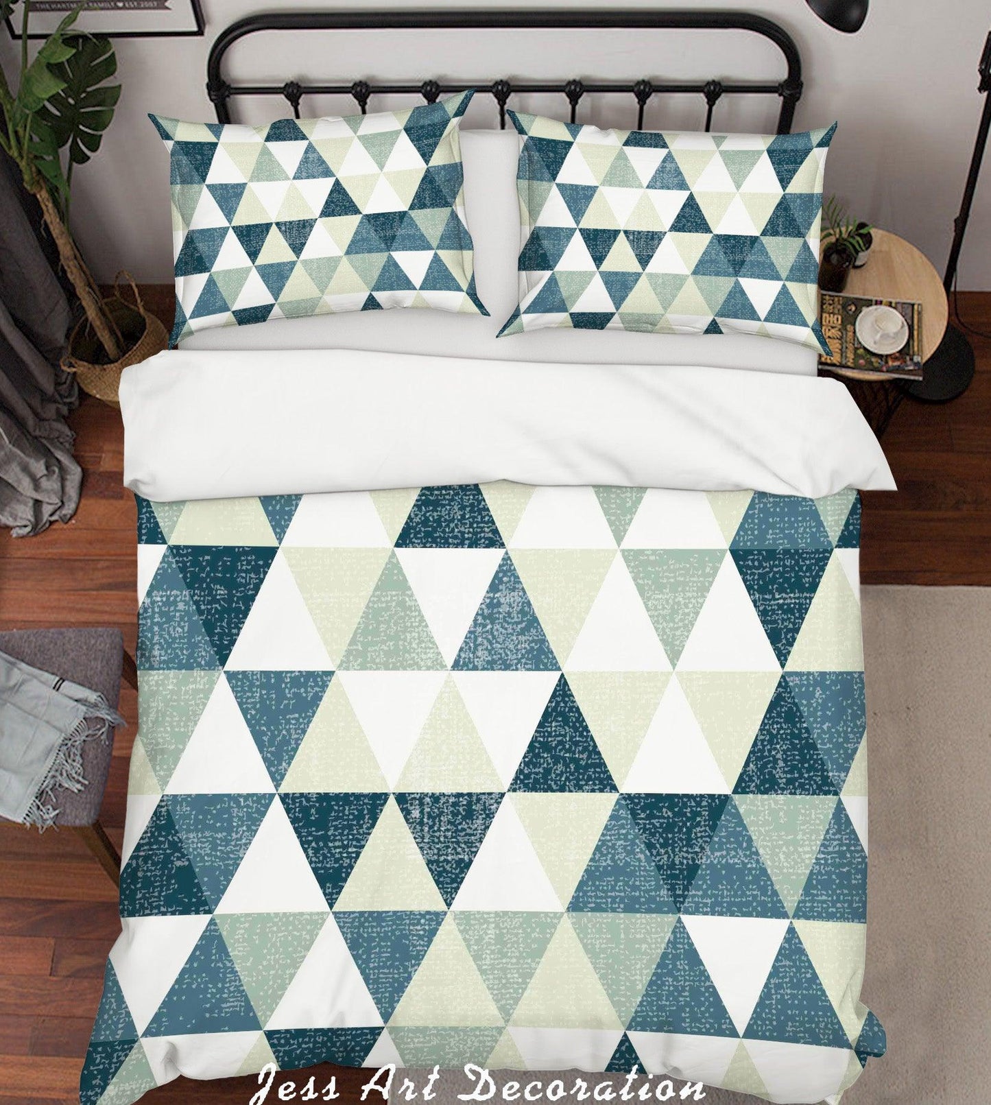 3D Black White Triangle Quilt Cover Set Bedding Set Pillowcases 391