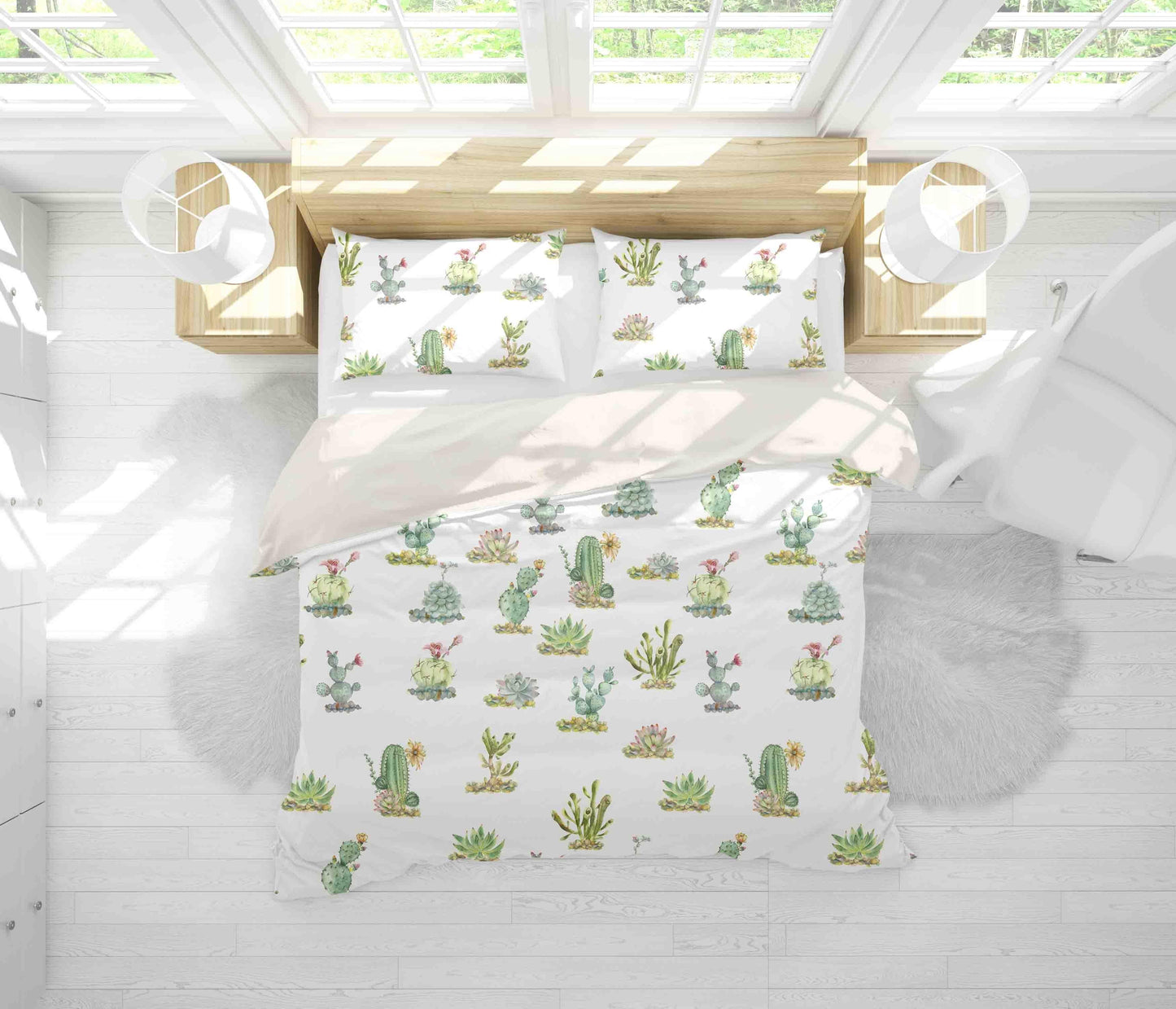 3D Cactus Pattern Quilt Cover Set Bedding Set Pillowcases 166