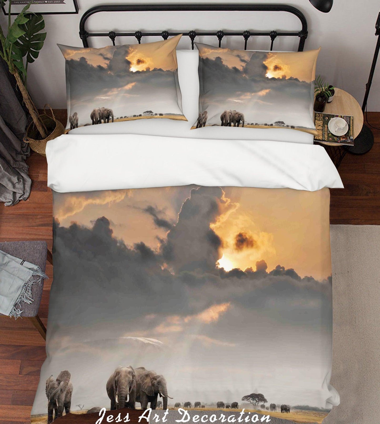 3D Grassland Elephant Quilt Cover Set Bedding Set Pillowcases 102