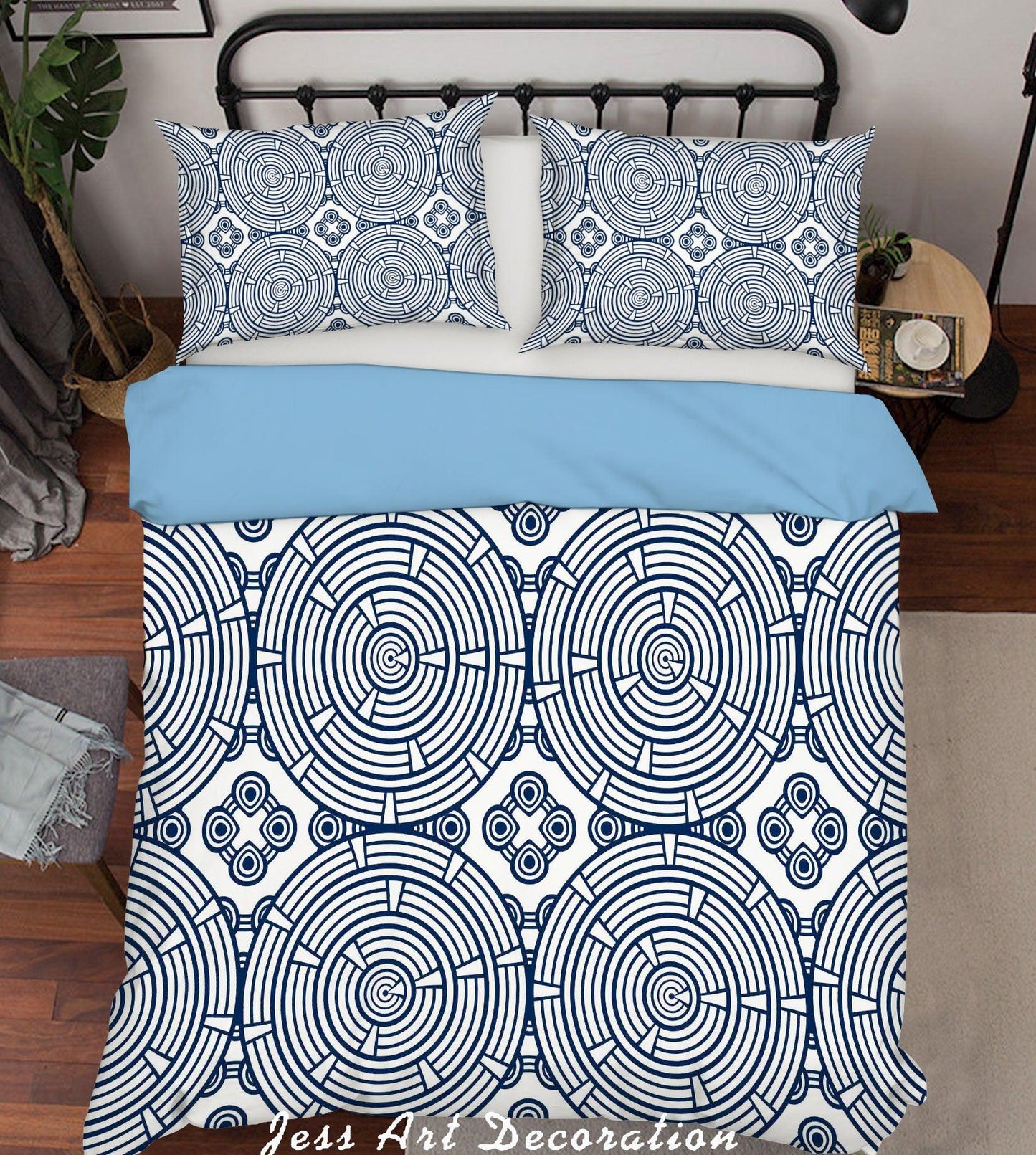 3D Black White Plates Pattern Quilt Cover Set Bedding Set Pillowcases 340