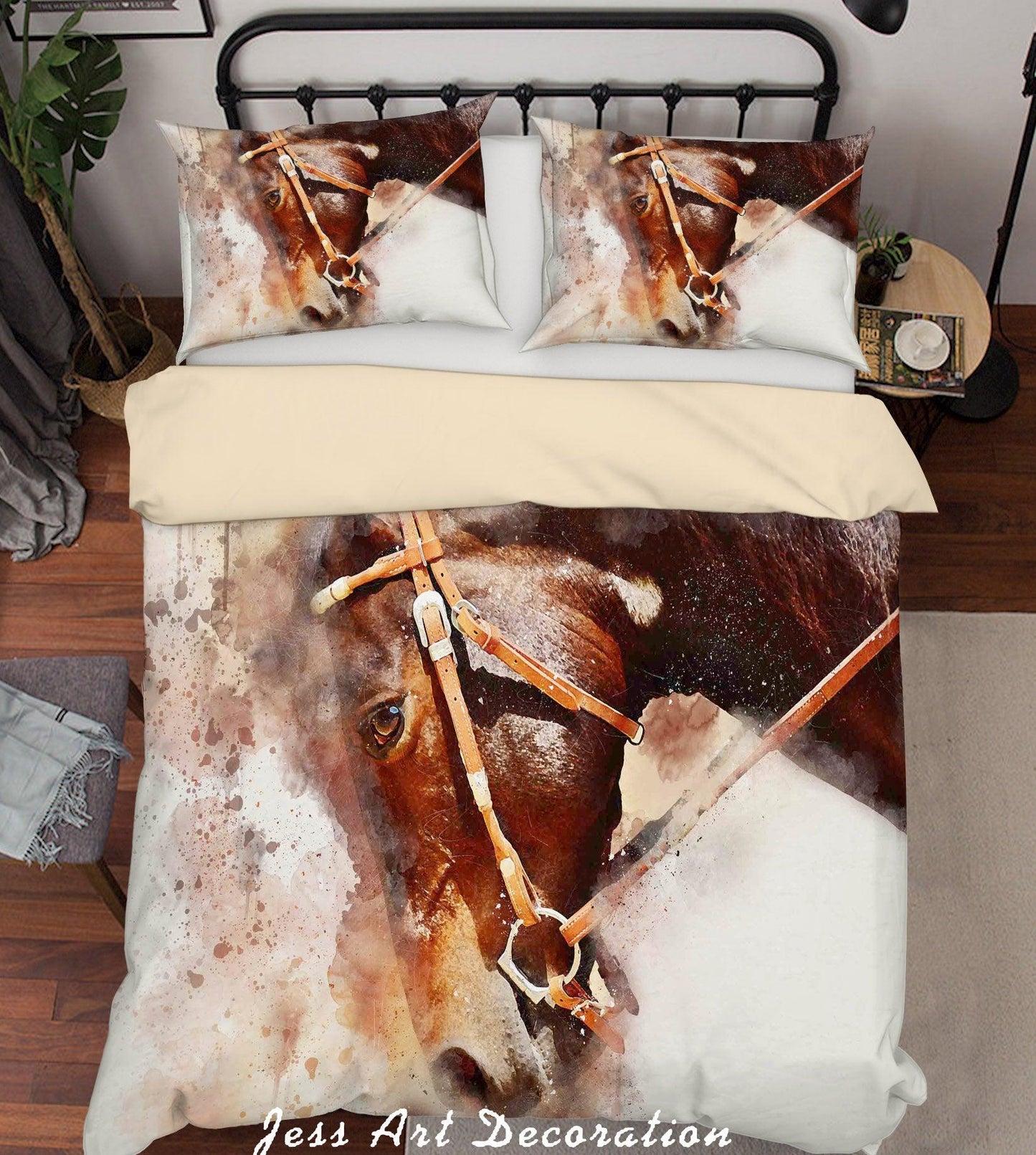 3D Brown Horse Quilt Cover Set Bedding Set Duvet Cover Pillowcases A116 LQH