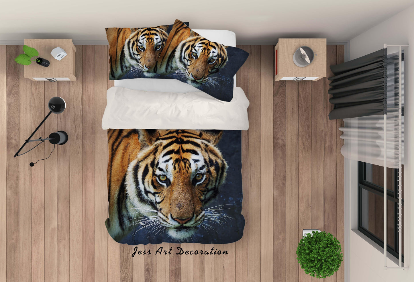 3D Animal Tiger Quilt Cover Set Bedding Set Duvet Cover Pillowcases SF123