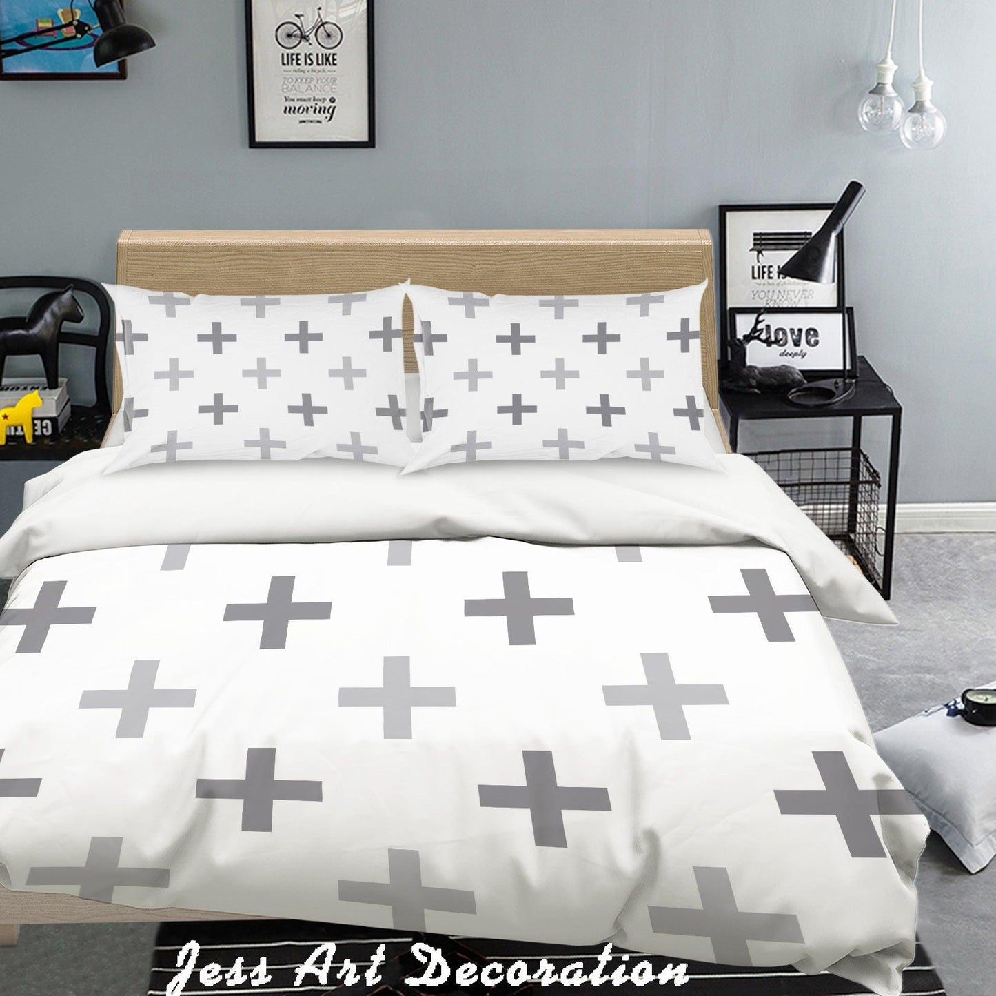 3D Black White Pattern Quilt Cover Set Bedding Set Pillowcases 274