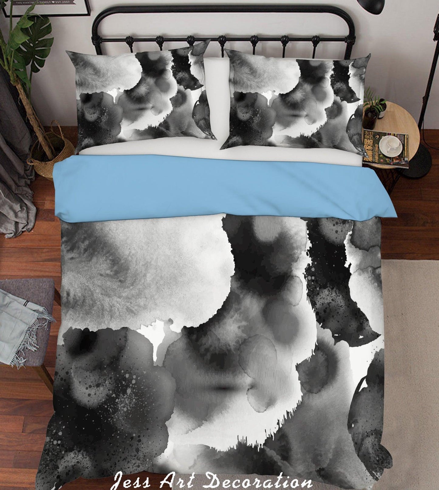 3D Black White Background Quilt Cover Set Bedding Set Pillowcases 319