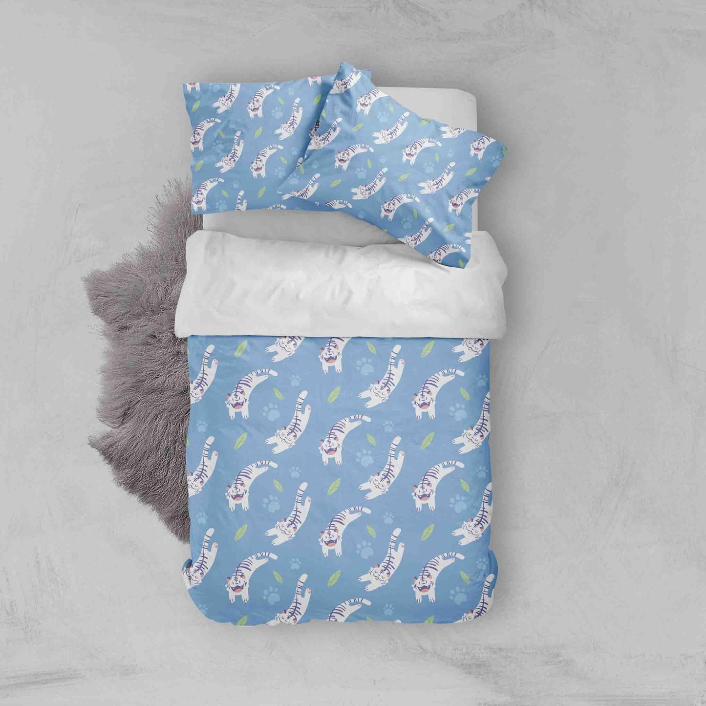 3D Blue Cat Kitty Quilt Cover Set Bedding Set Pillowcases 80