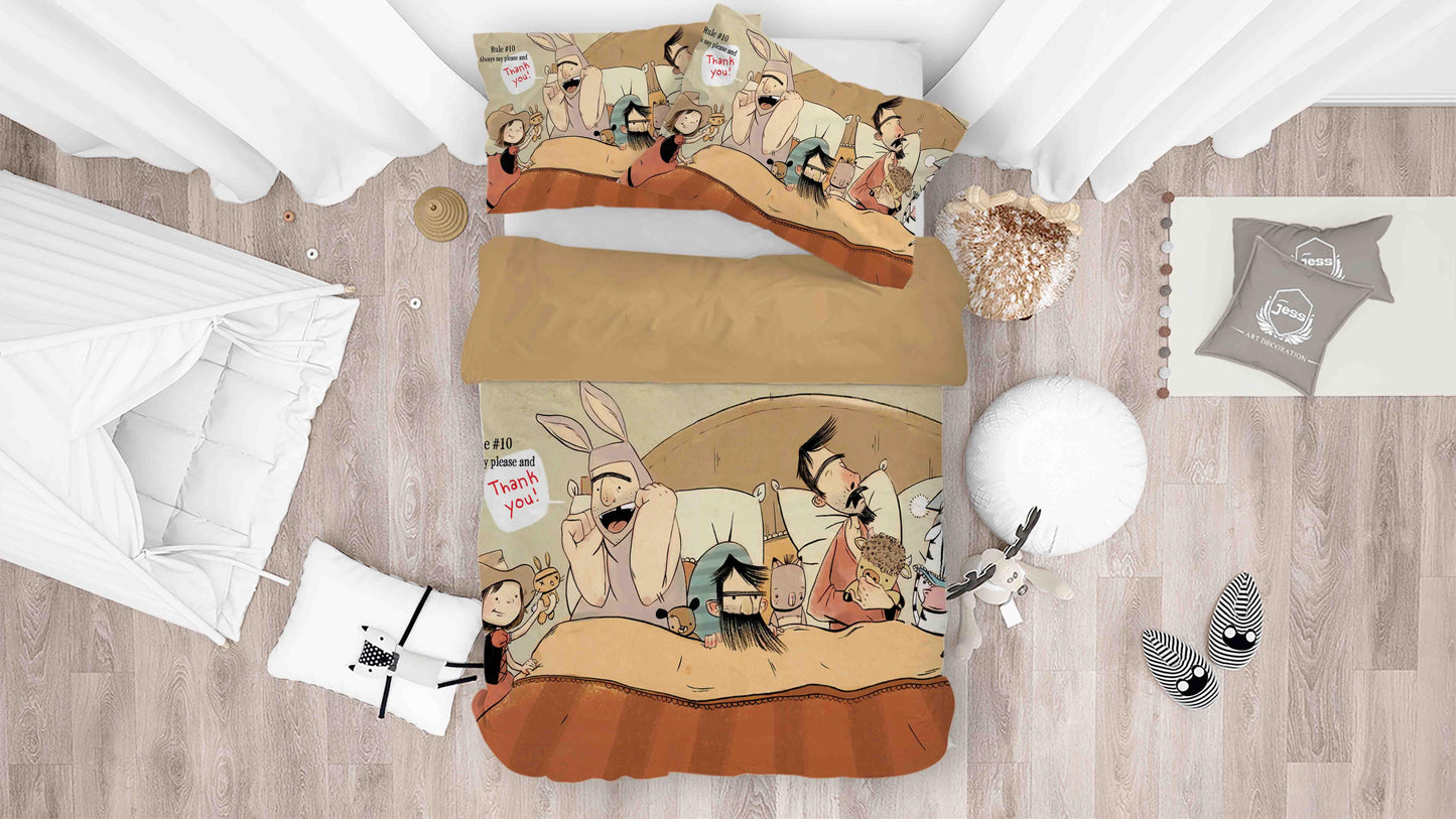 3D Cartoon Animal Kid Child Quilt Cover Set Bedding Set Duvet Cover Pillowcases SF038